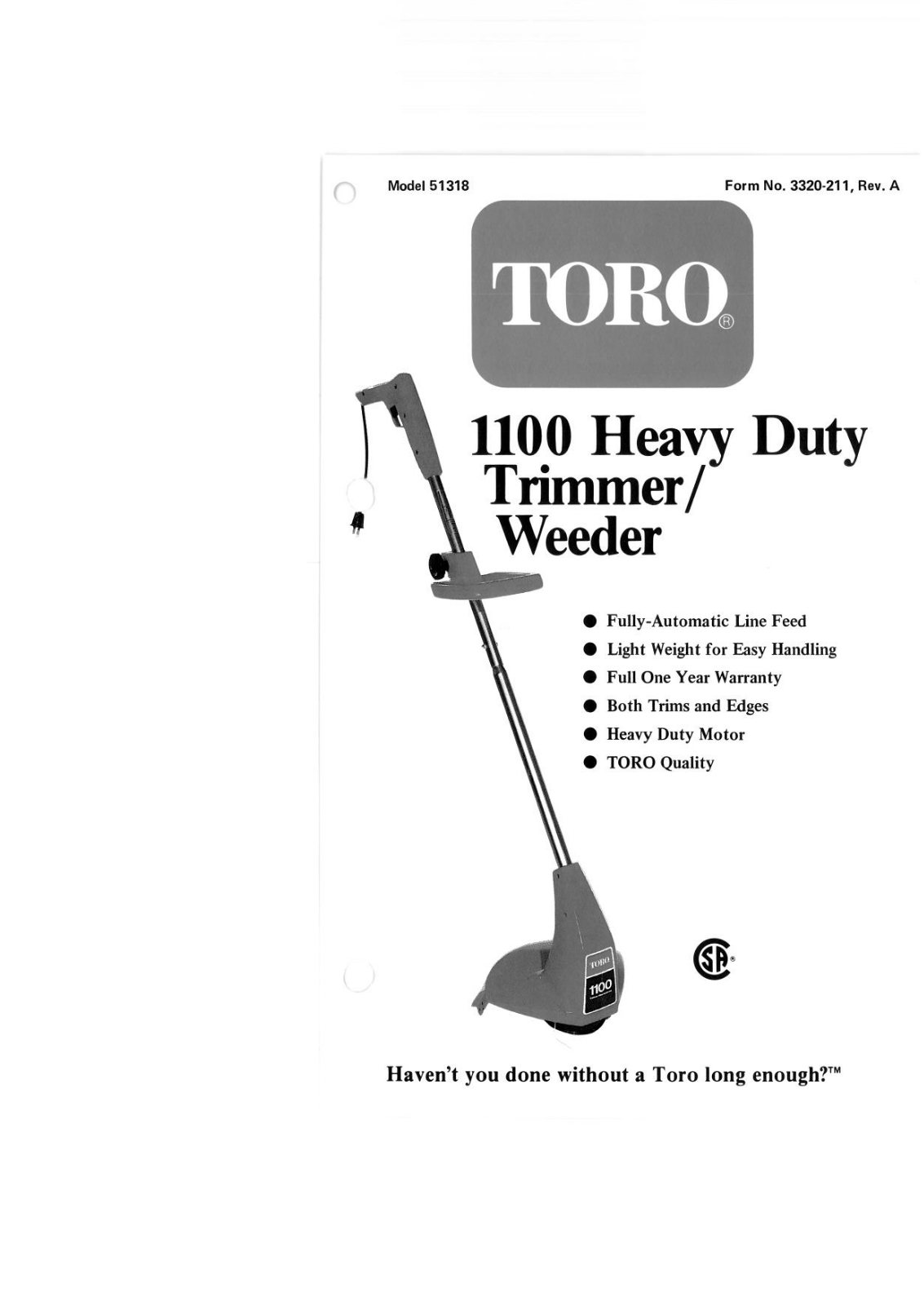 Toro 51318 Operator's Manual