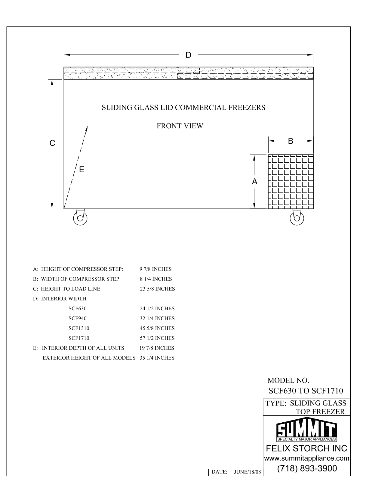 Summit SCF942DT Specsheet