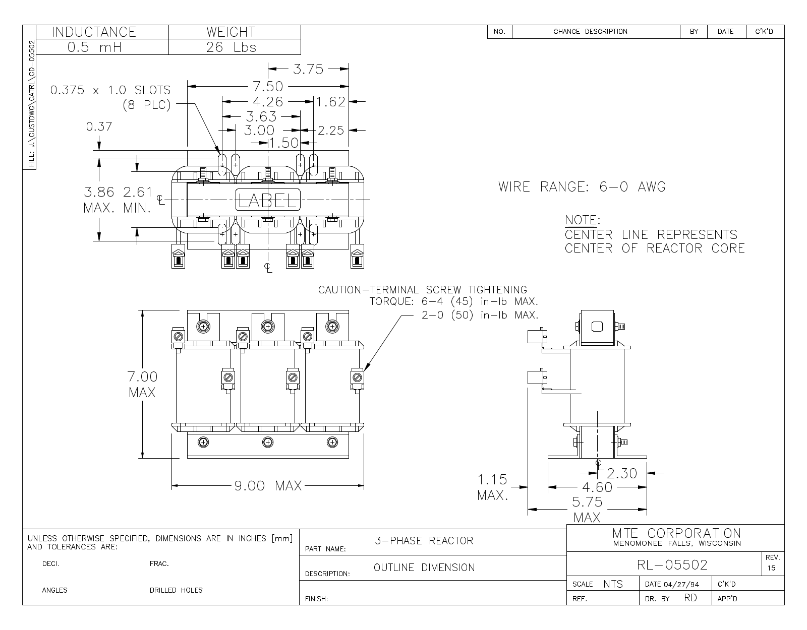 MTE RL-05502 CAD Drawings