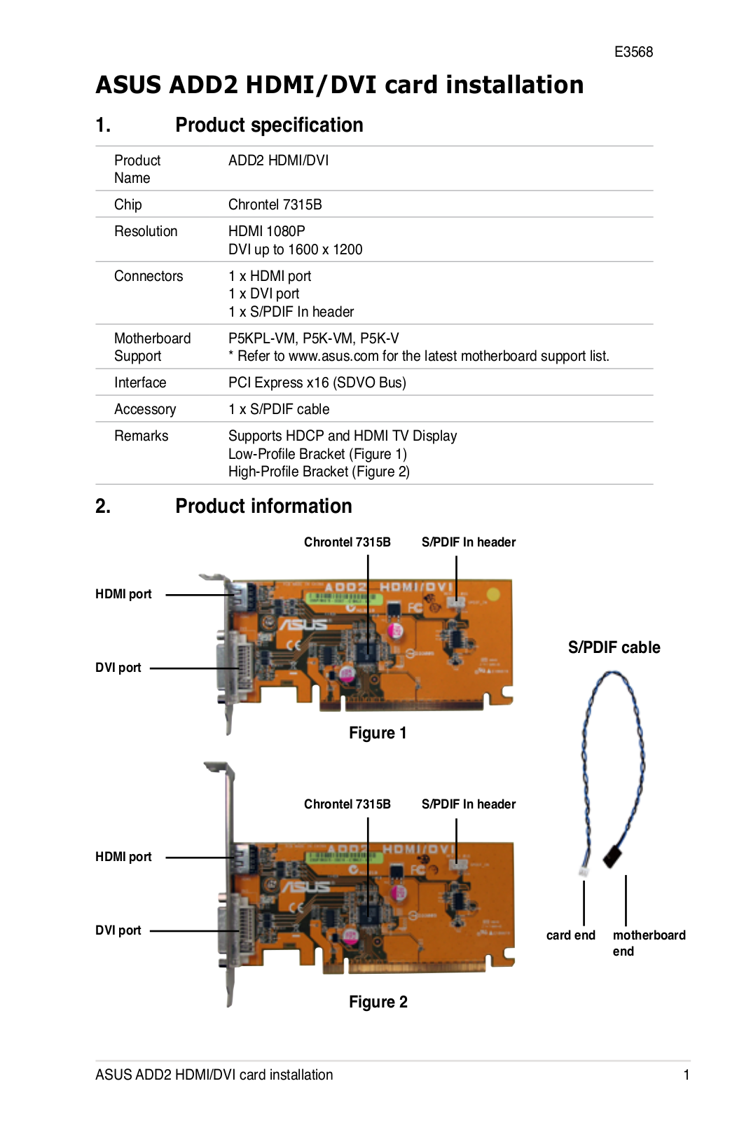 Asus ADD2 HDMI User Manual