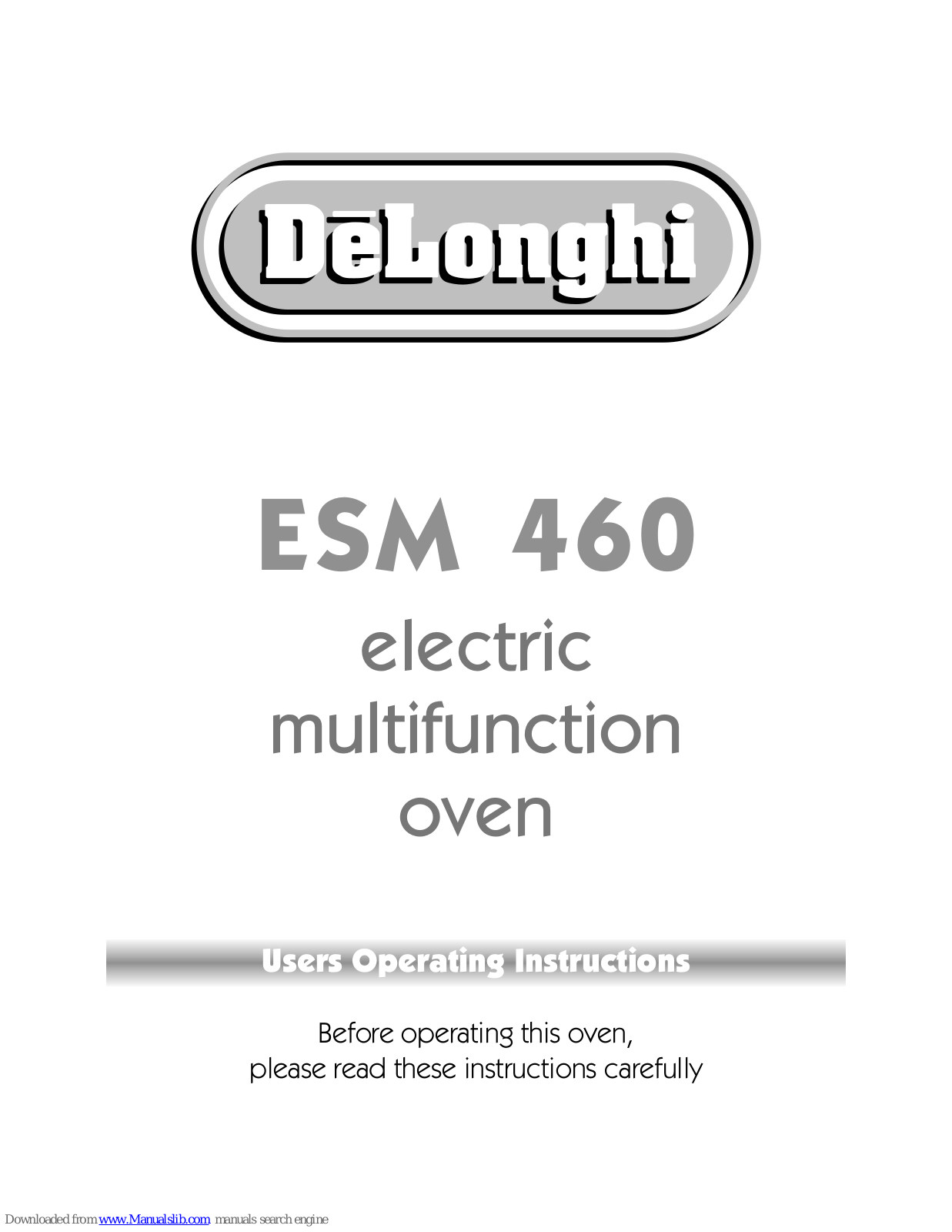 DeLonghi ESM 460 User Operating Instructions Manual