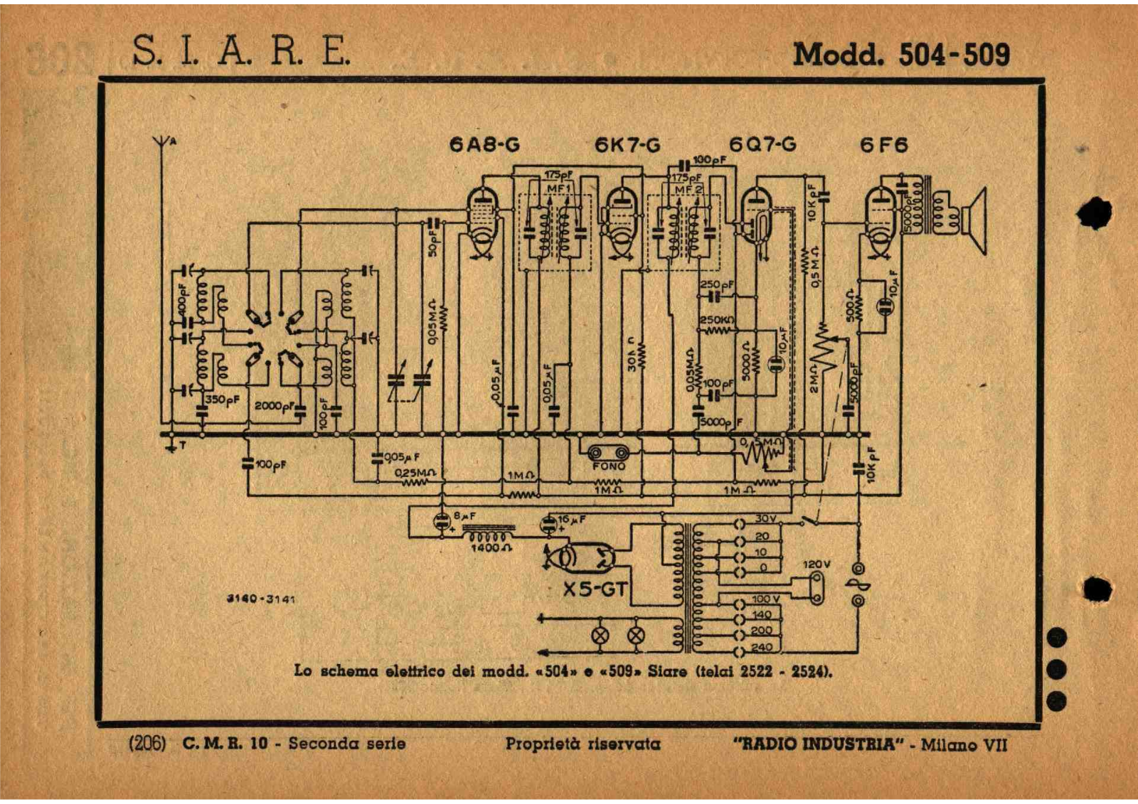 Siare Crosley 504509 schematic