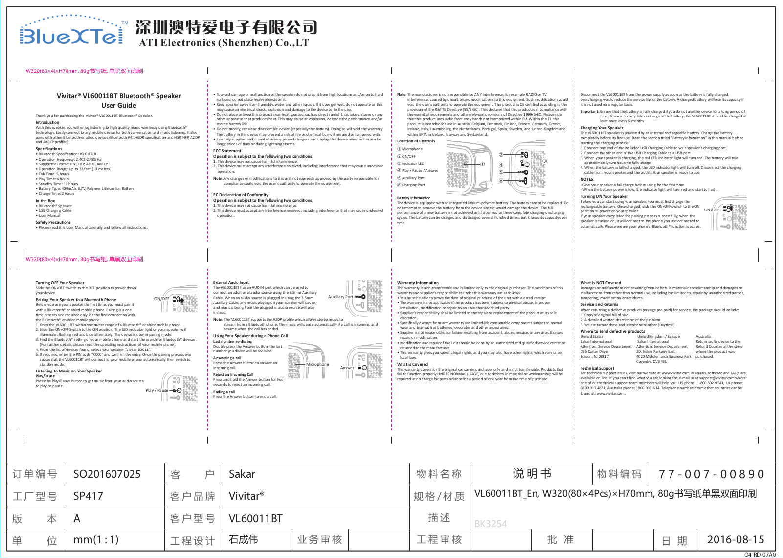 ATI Electronics SP417 User Manual