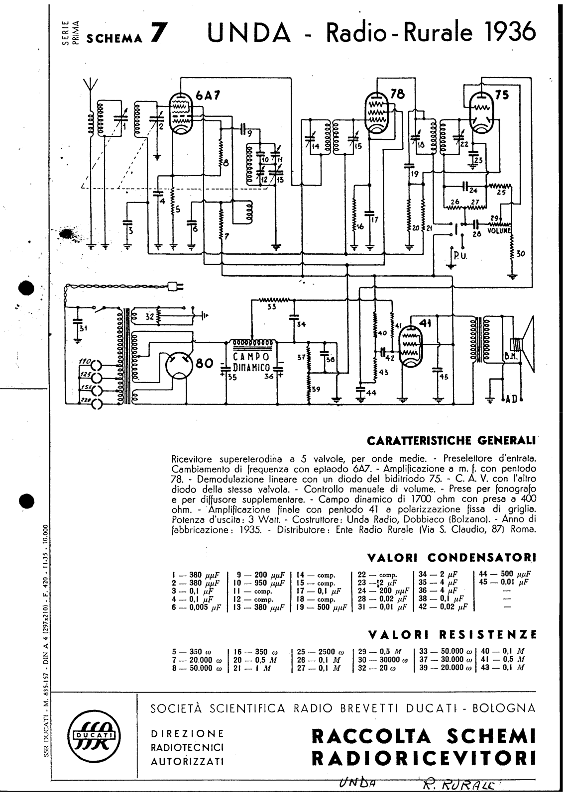 Unda Radio 1936 schematic