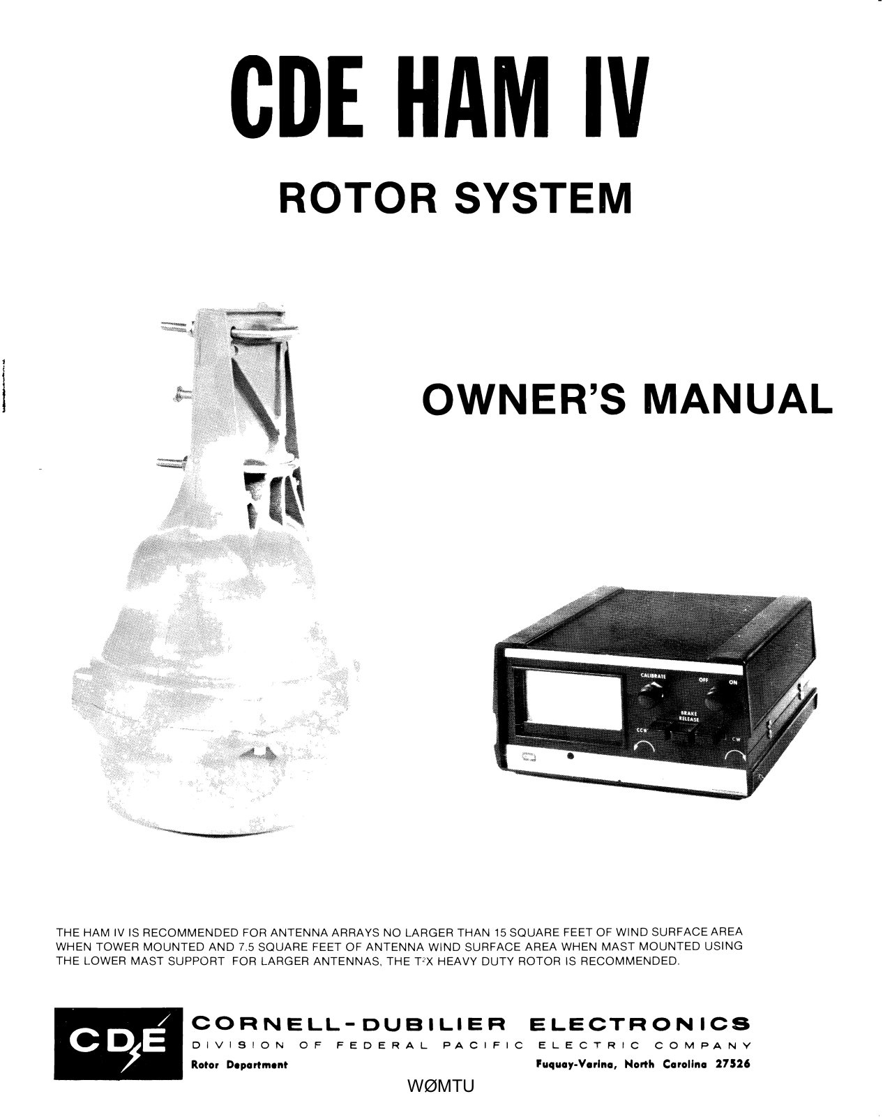 CDE HAM-4 User guide - ManualMachine.com