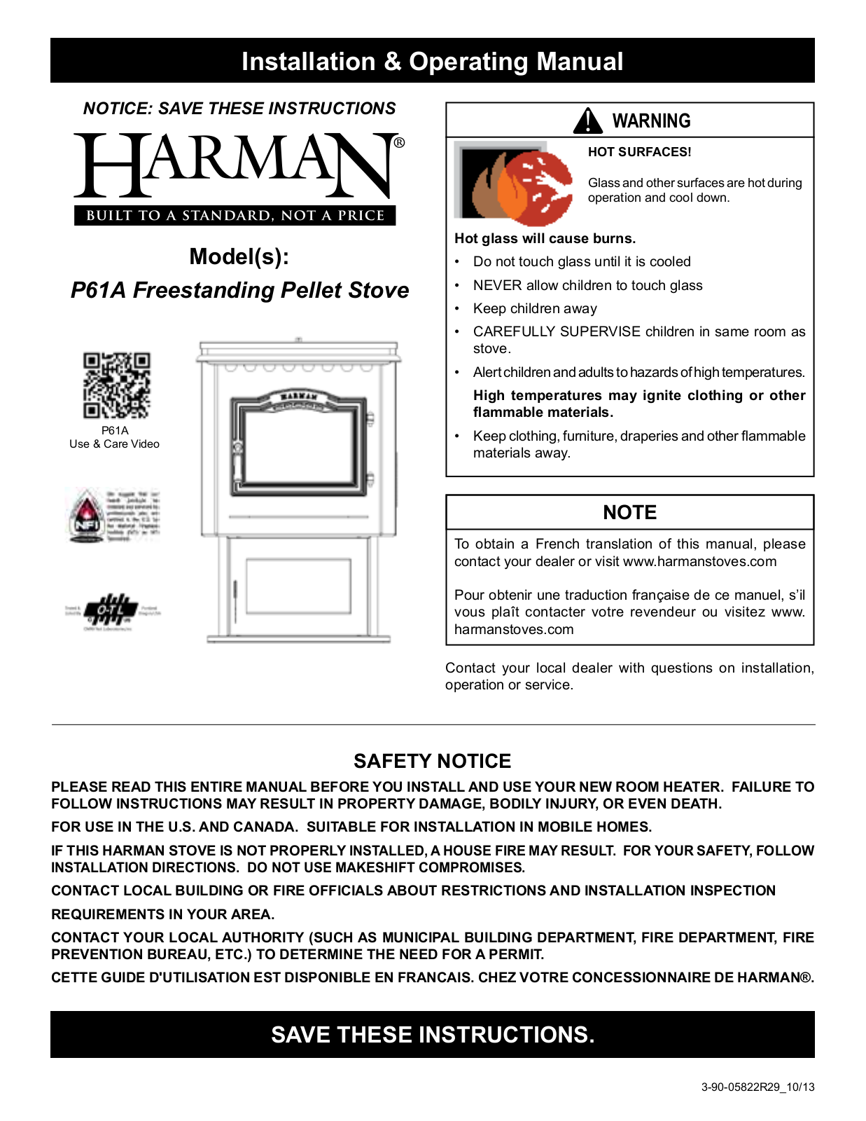 Harman P61A Owner's Manual