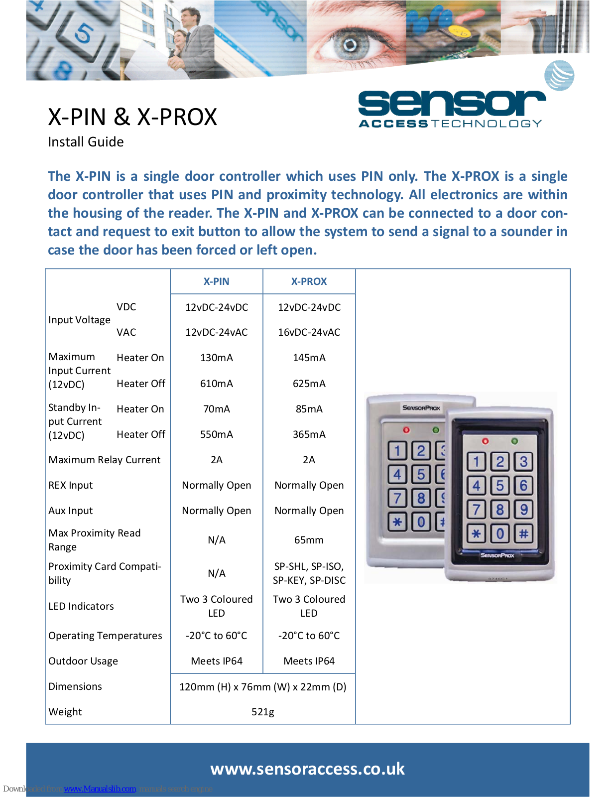 Sensor Access X-PIN, X-PROX Install Manual - ManualMachine.com