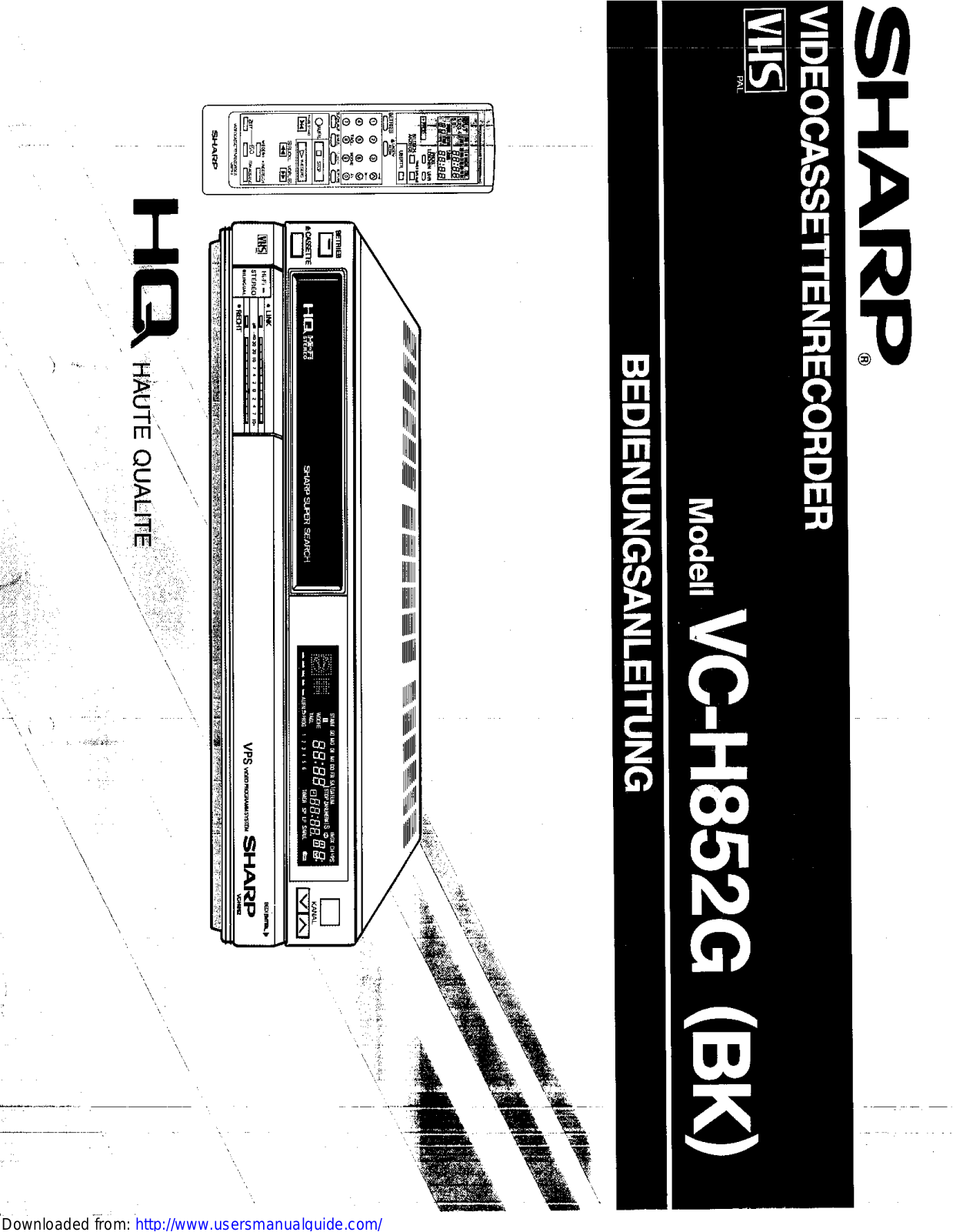 SHARP VC-H852G User Manual