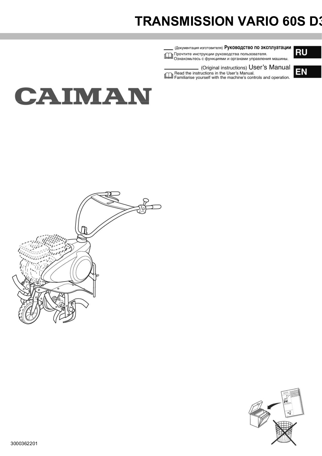 Caiman Vario 60S D3 User guide