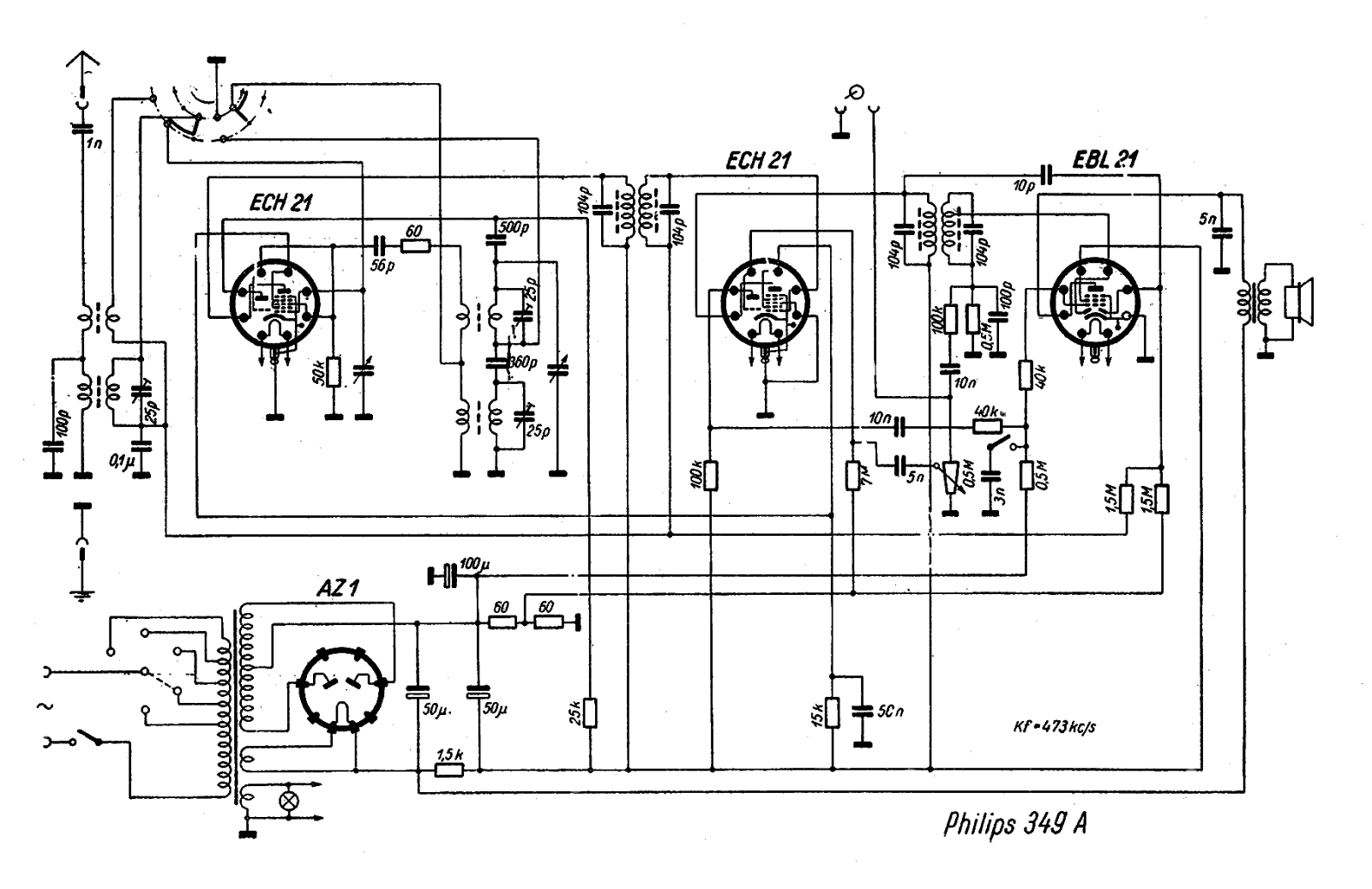 Philips 349A Schematic