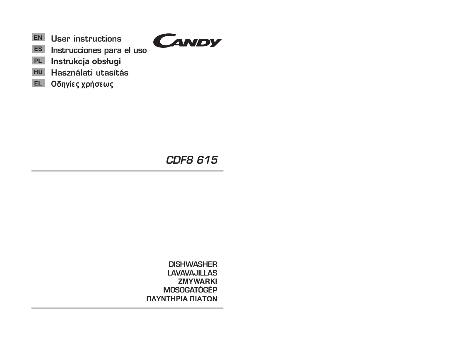 Candy CDF8 615 - S User Manual