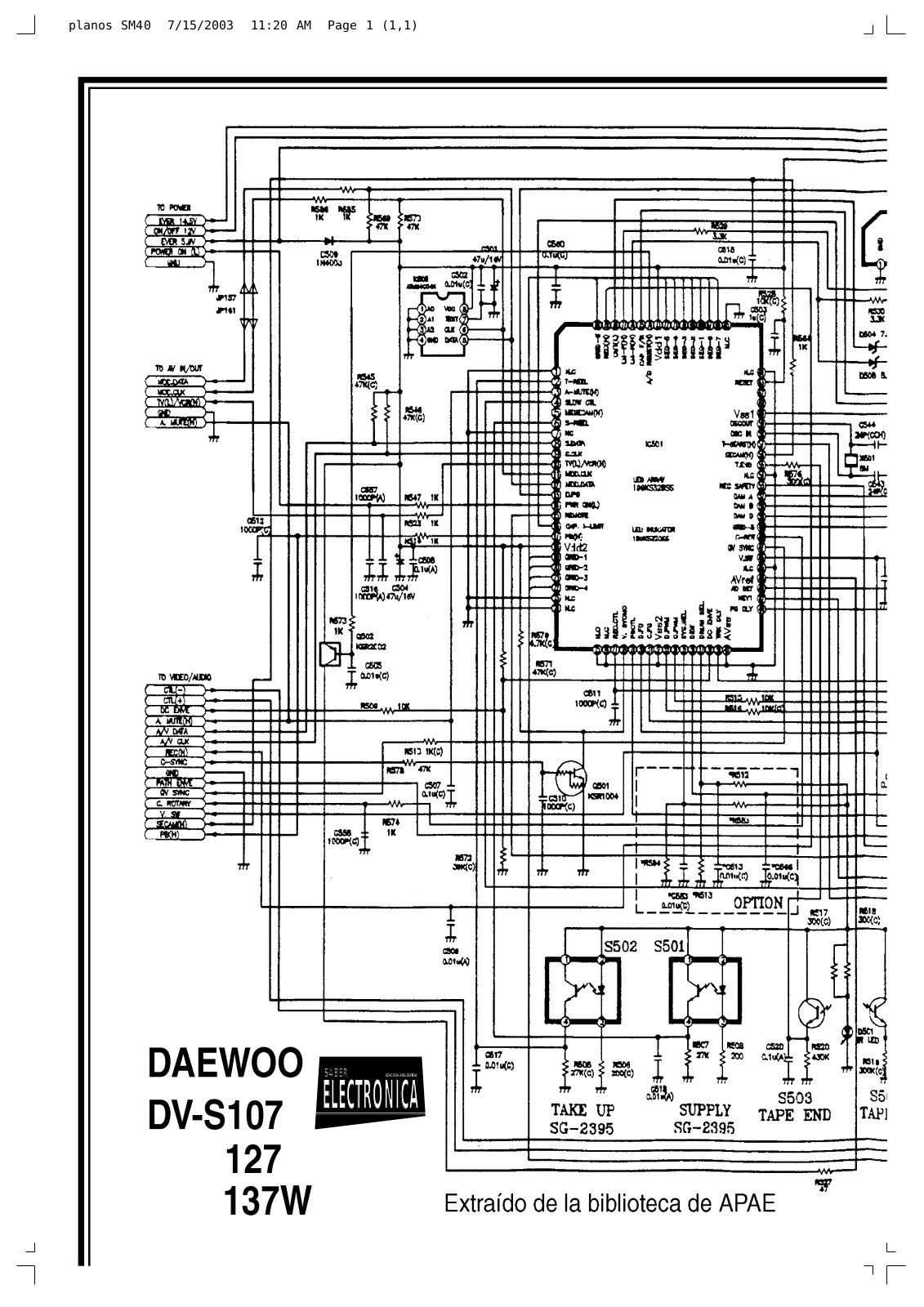 DAEWOO DV-S107w, DV-S127W, DV-137W Service Manual