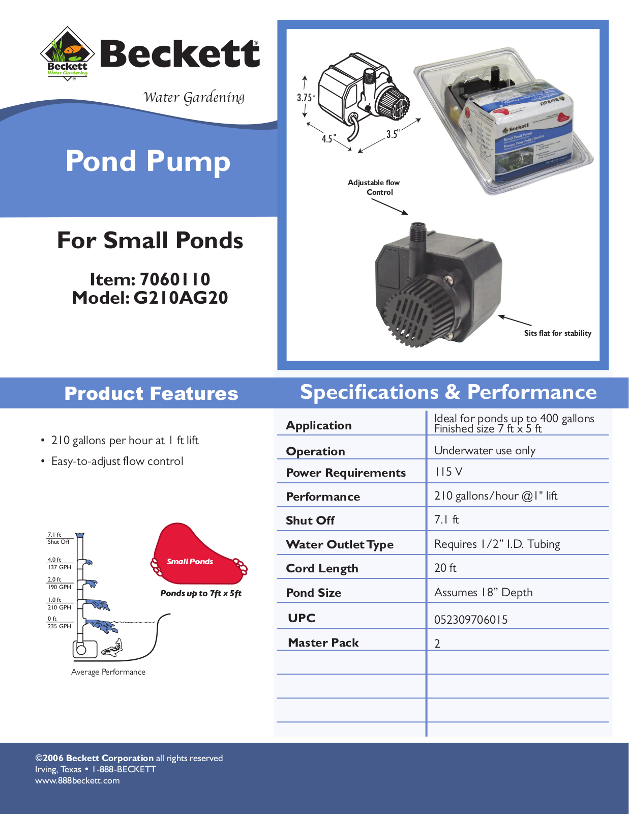 Beckett G210 User Manual