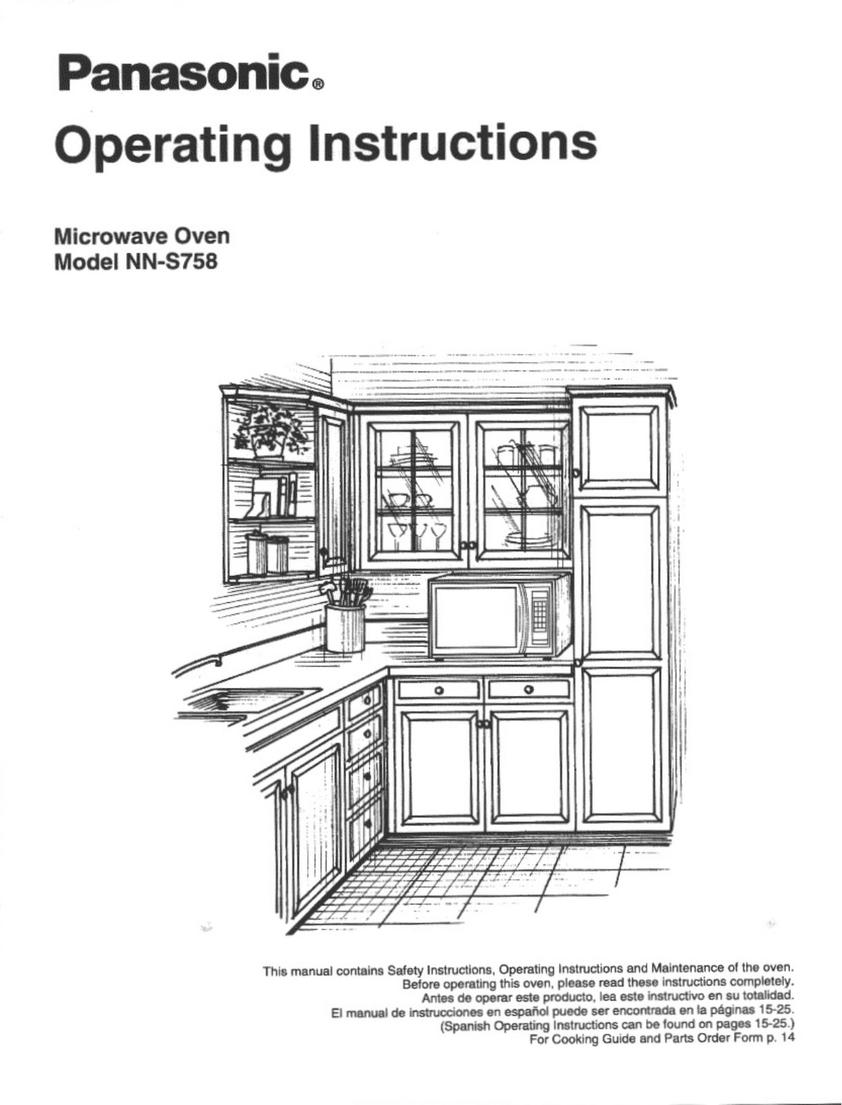 Panasonic NN-S758WAS, NN-S758WA, NN-S758, NN-S758BAS, NN-S758BA User Manual