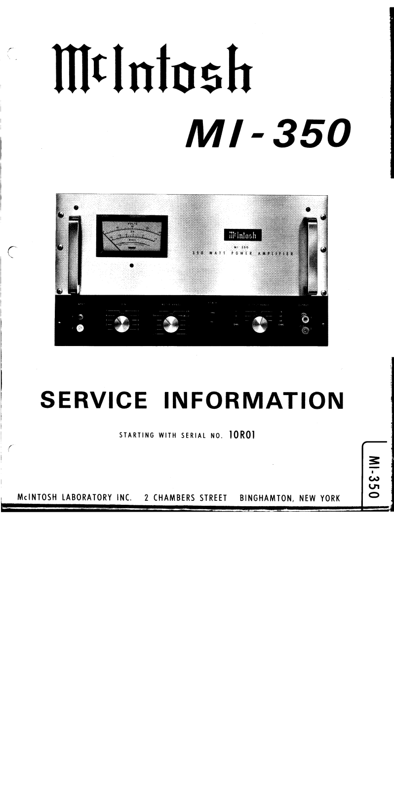 McIntosh MI-350 Service manual