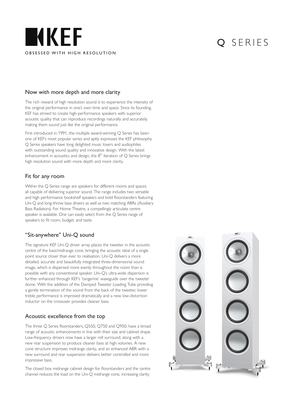 KEF Q150, Q350, Q550, Q750, Q950 User Manual