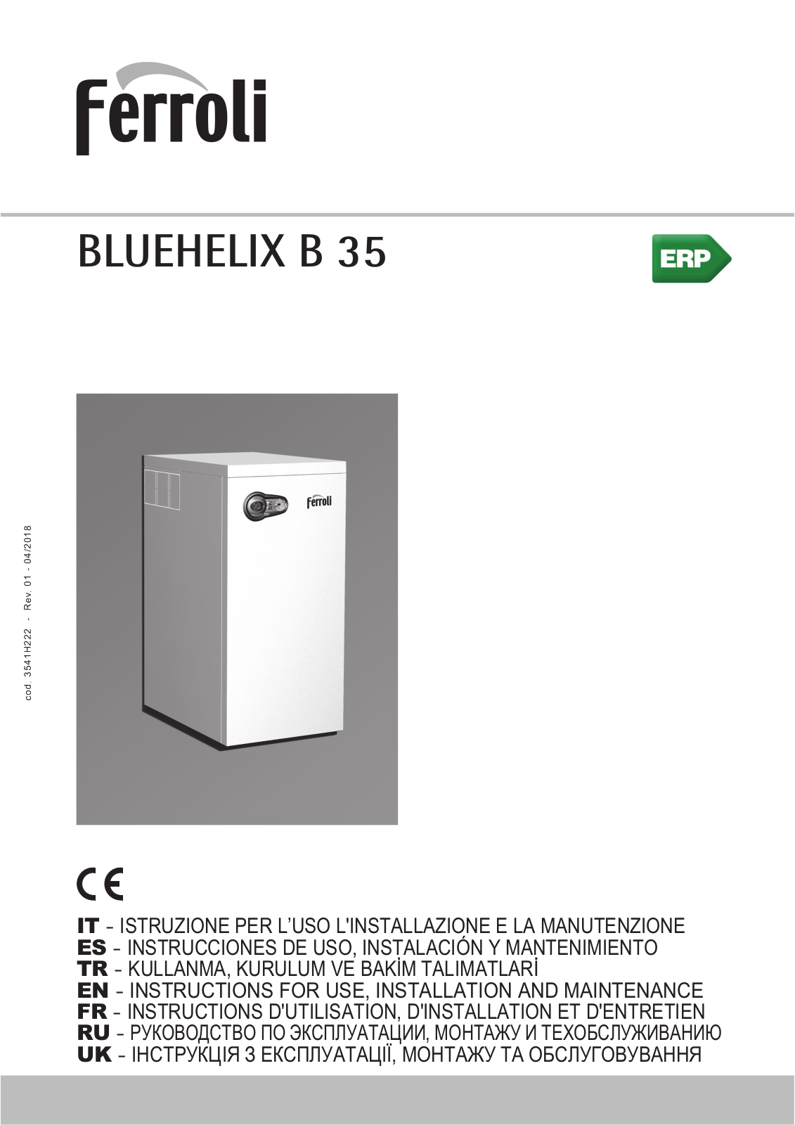 Ferroli BLUEHELIX B 35 Instructions For Use, Installation And Maintenance