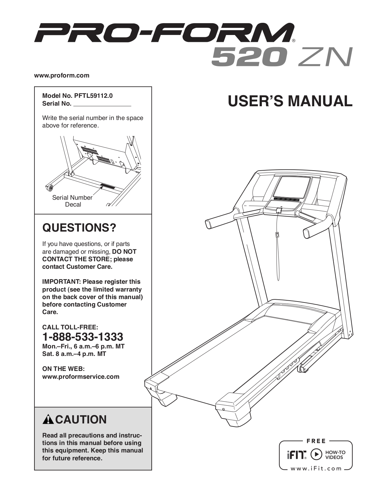 ProForm PFTL591120 User Manual