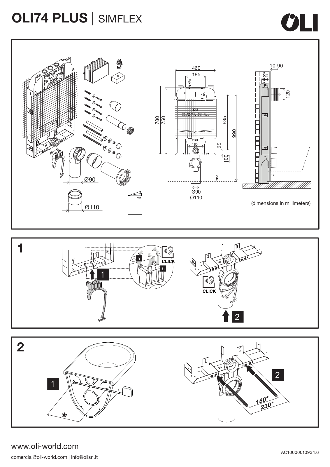 OLI 74 PLUS | SIMFLEX Installation guide