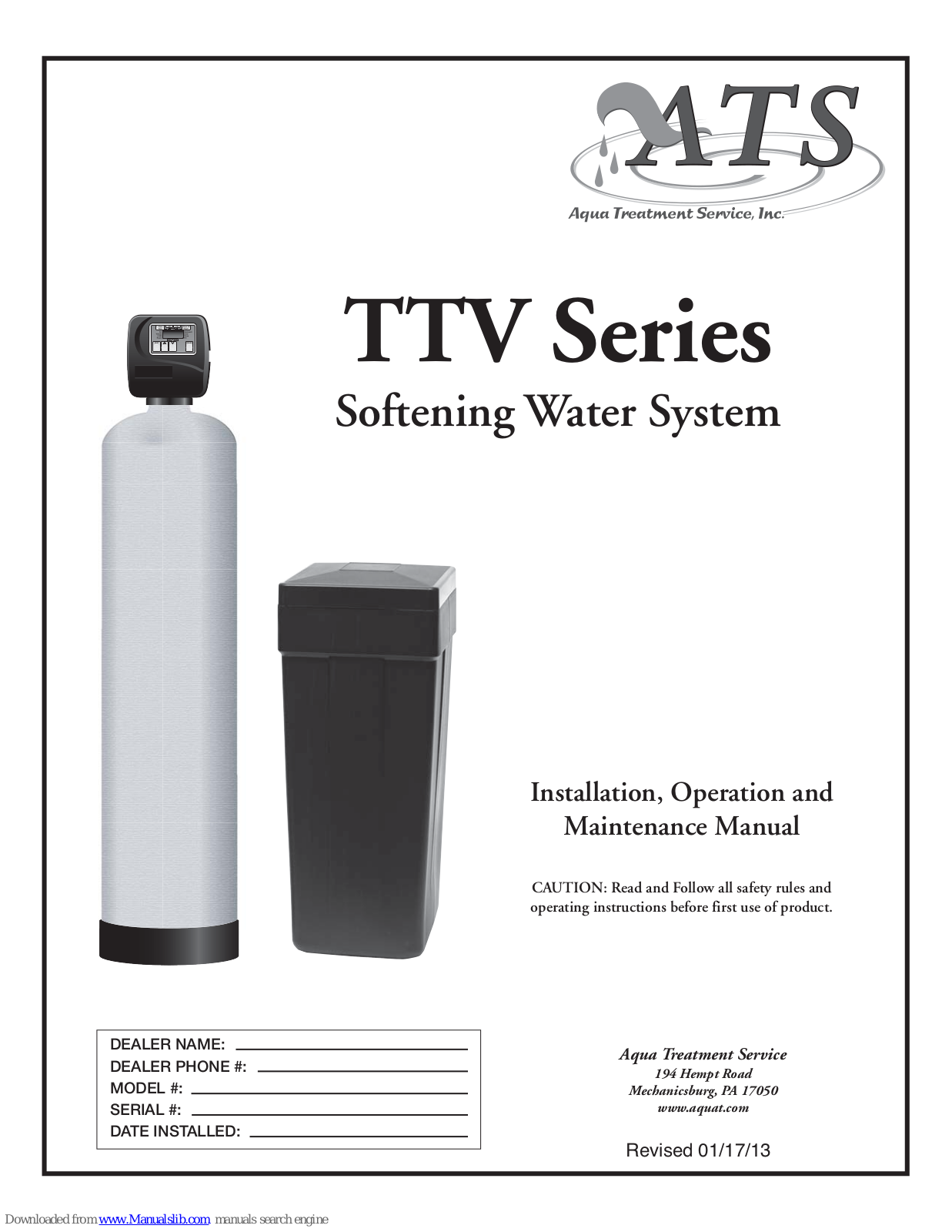 ATS TTV1EEM-3T, TTV1EEM-5T Installation, Operation And Maintenance Manual - ManualMachine.com