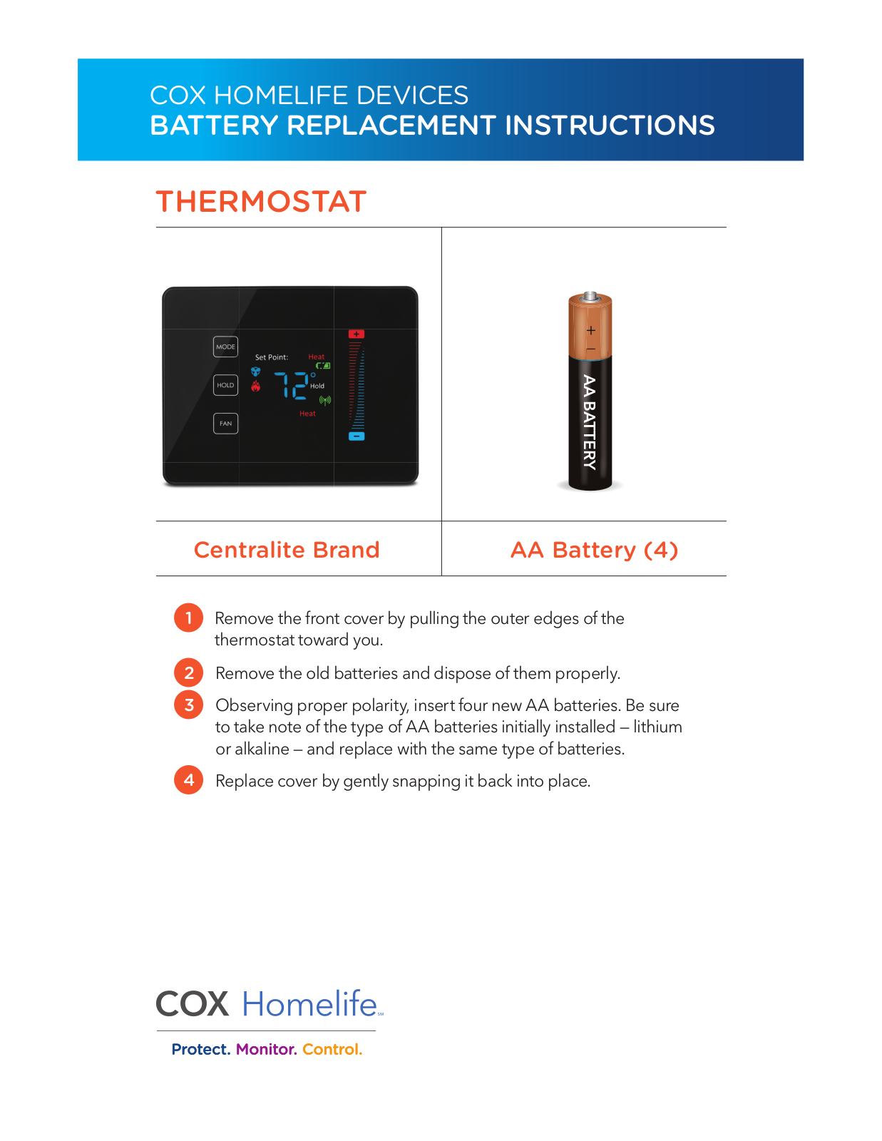 Cox BATTERY User Manual