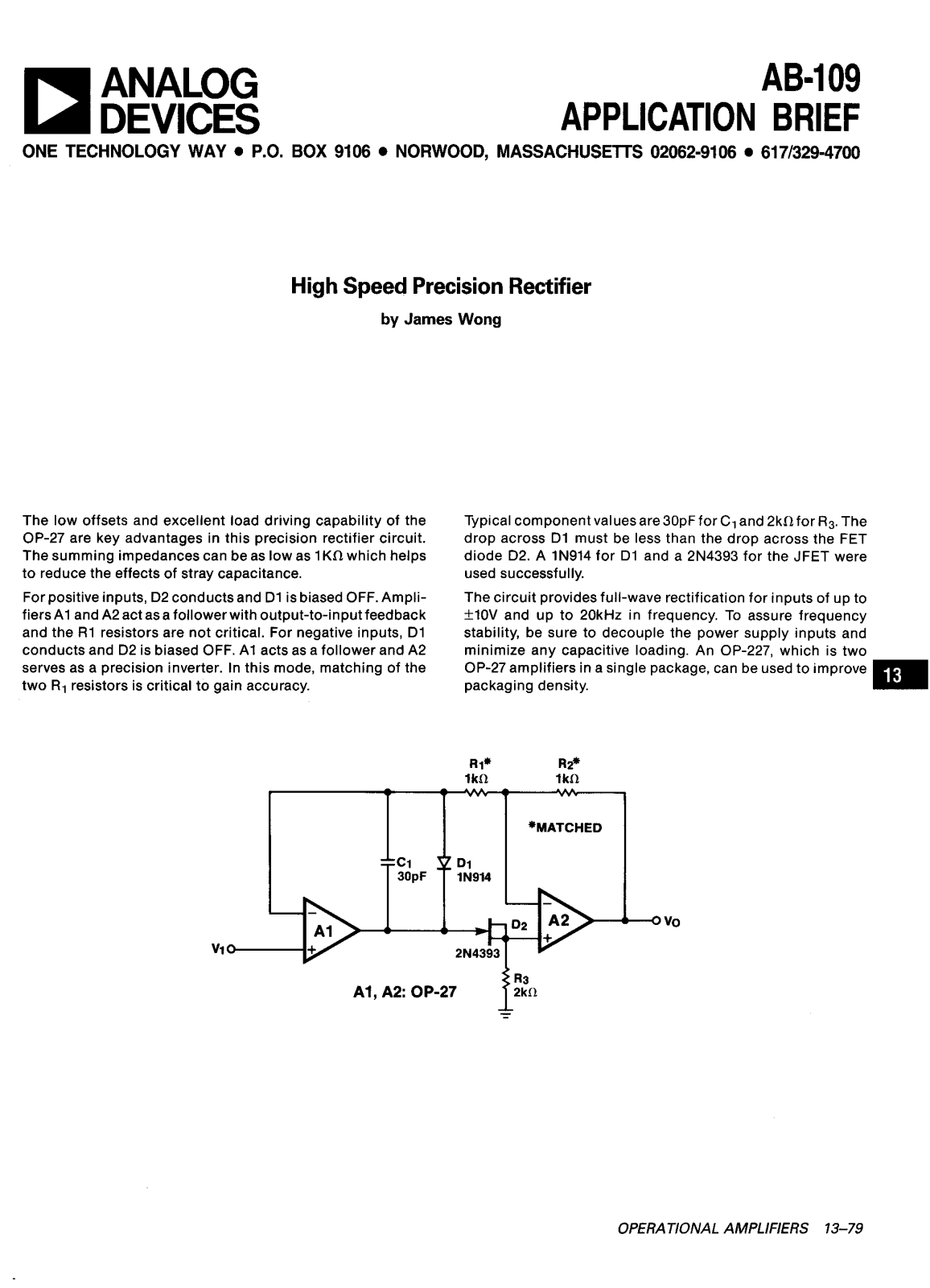 Analog Devices AB109 Application Notes