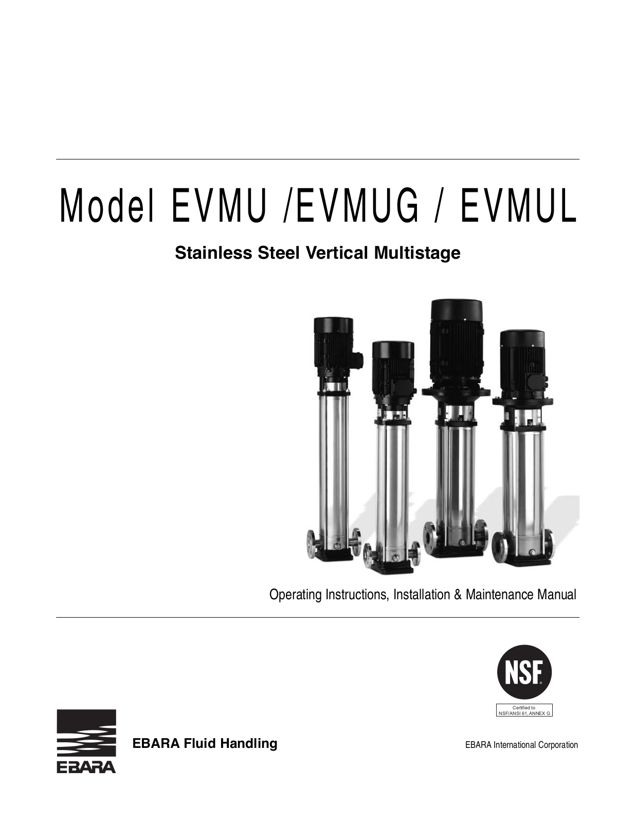 EBARA EVMU User Manual