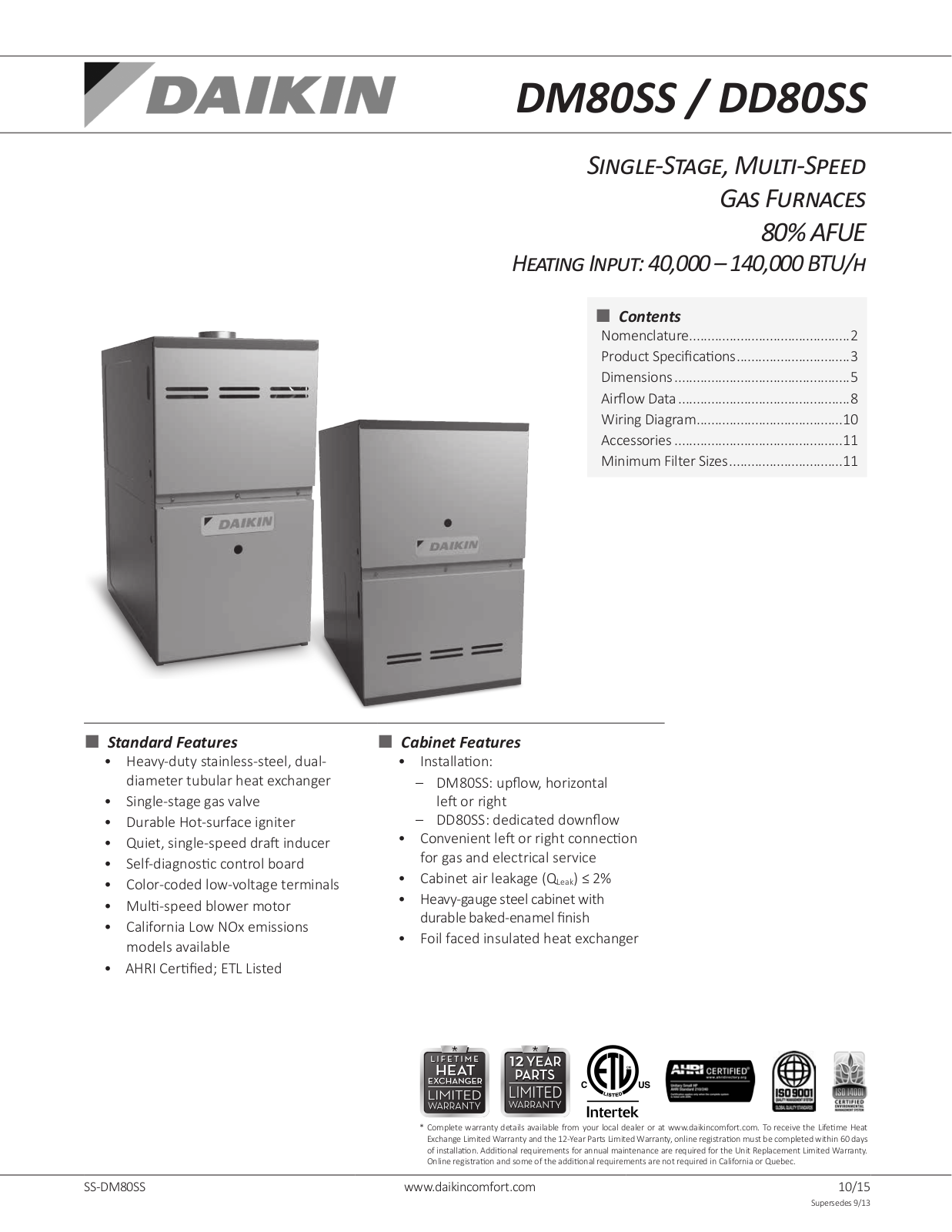 Goodman DD80SS0403ANA User Manual