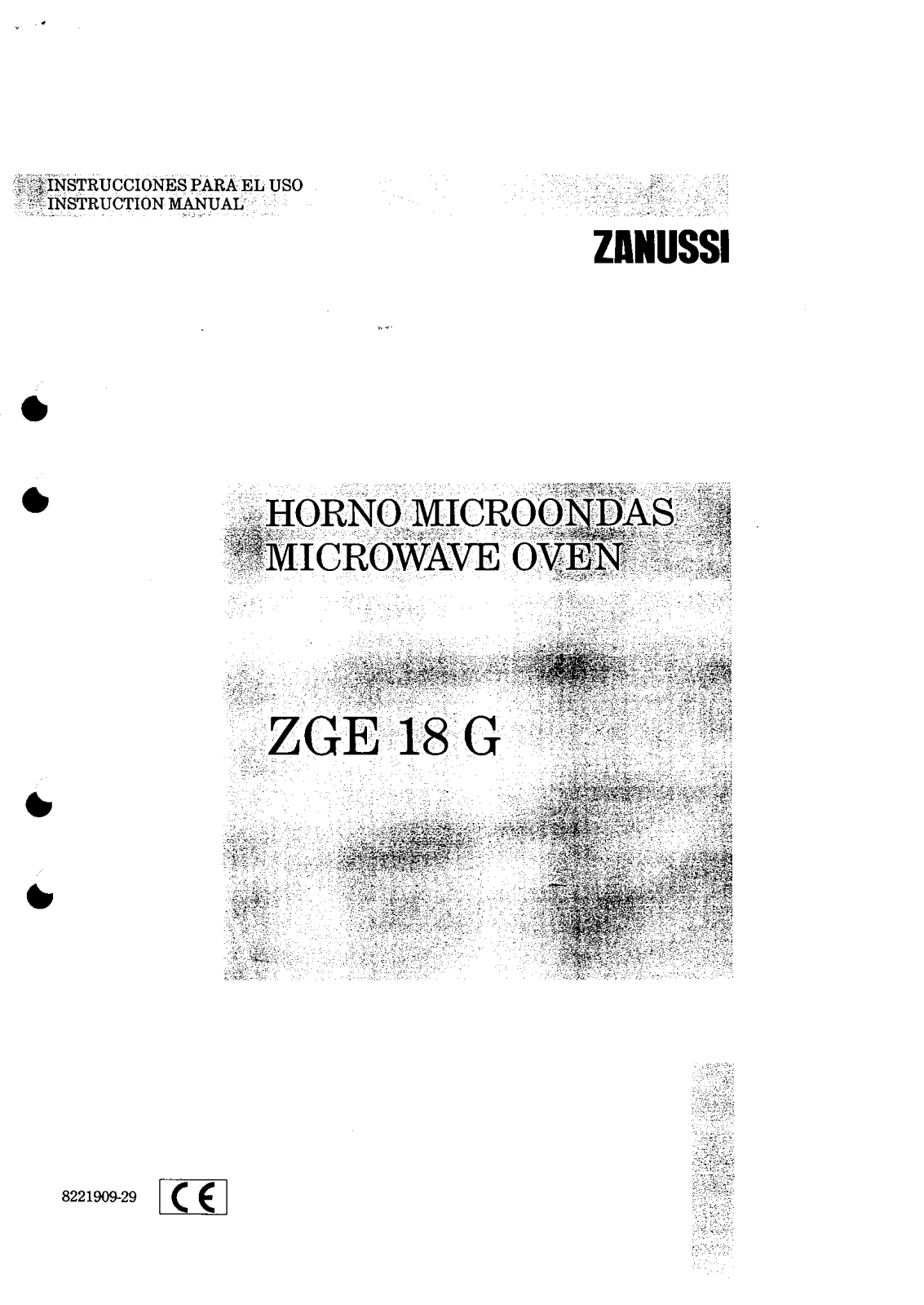 Zanussi ZGE18G USER MANUAL