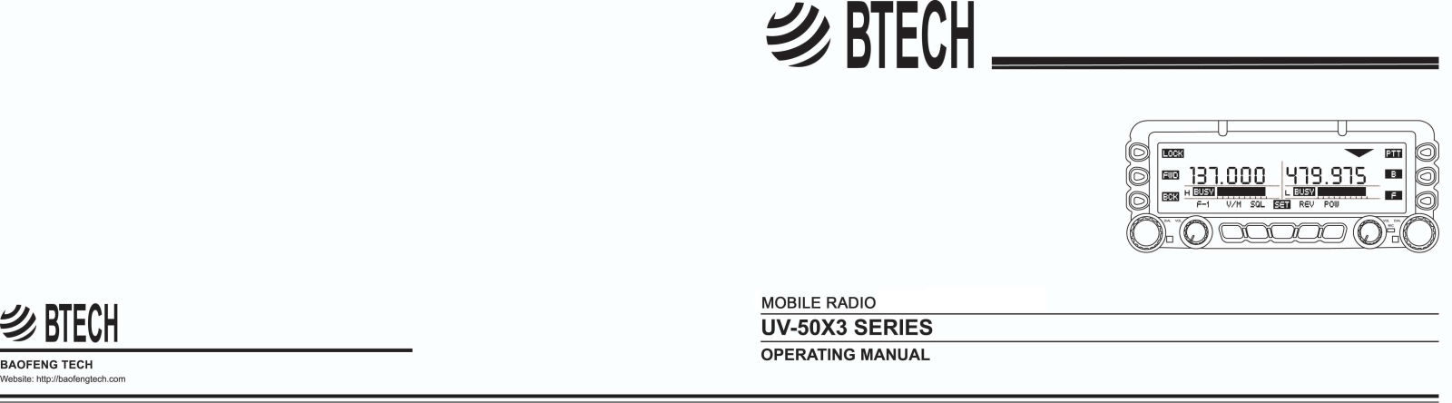 Btech UV50X3 User Manual