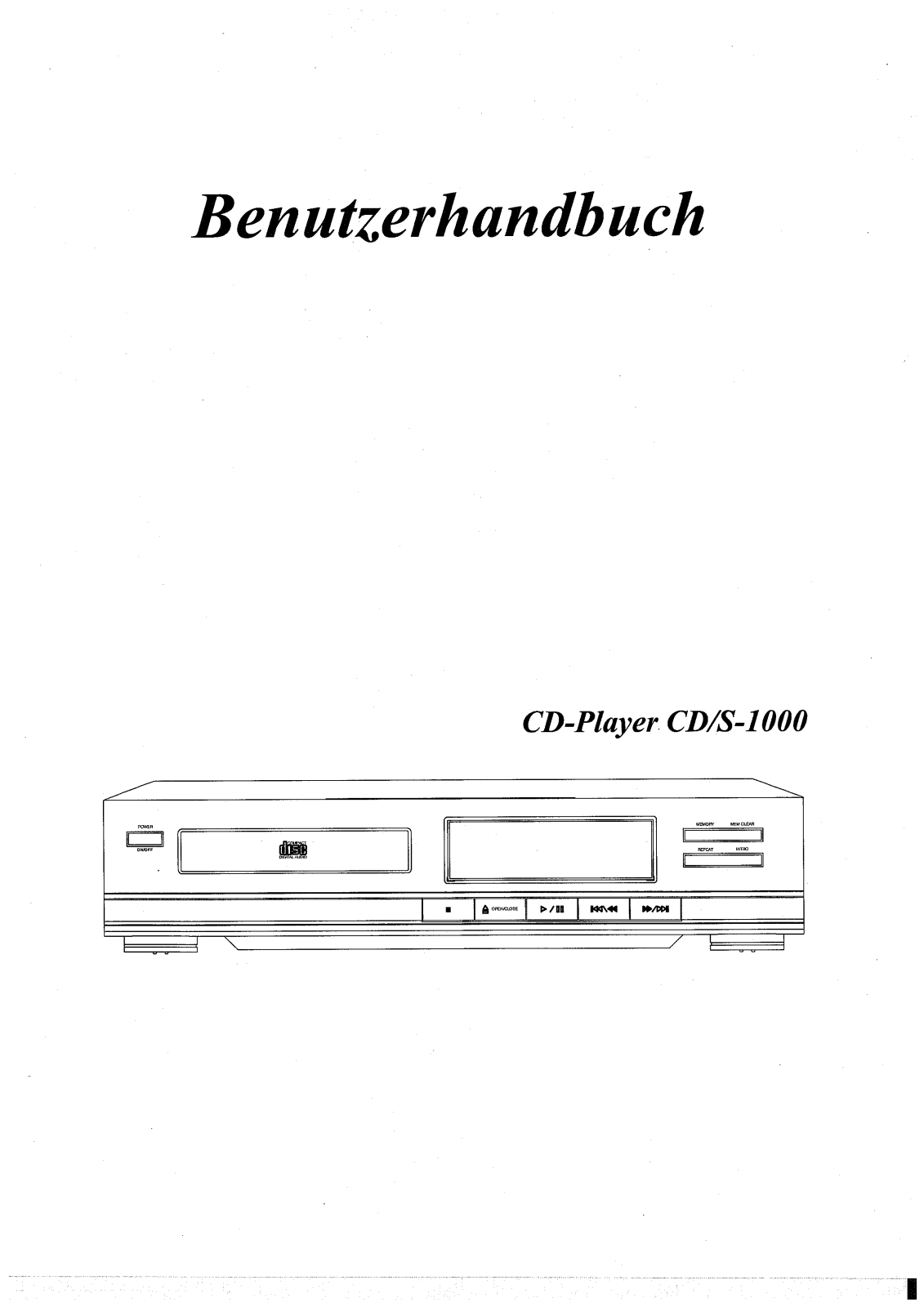 X4 Tech CD-1000, S-1000 Instruction manual