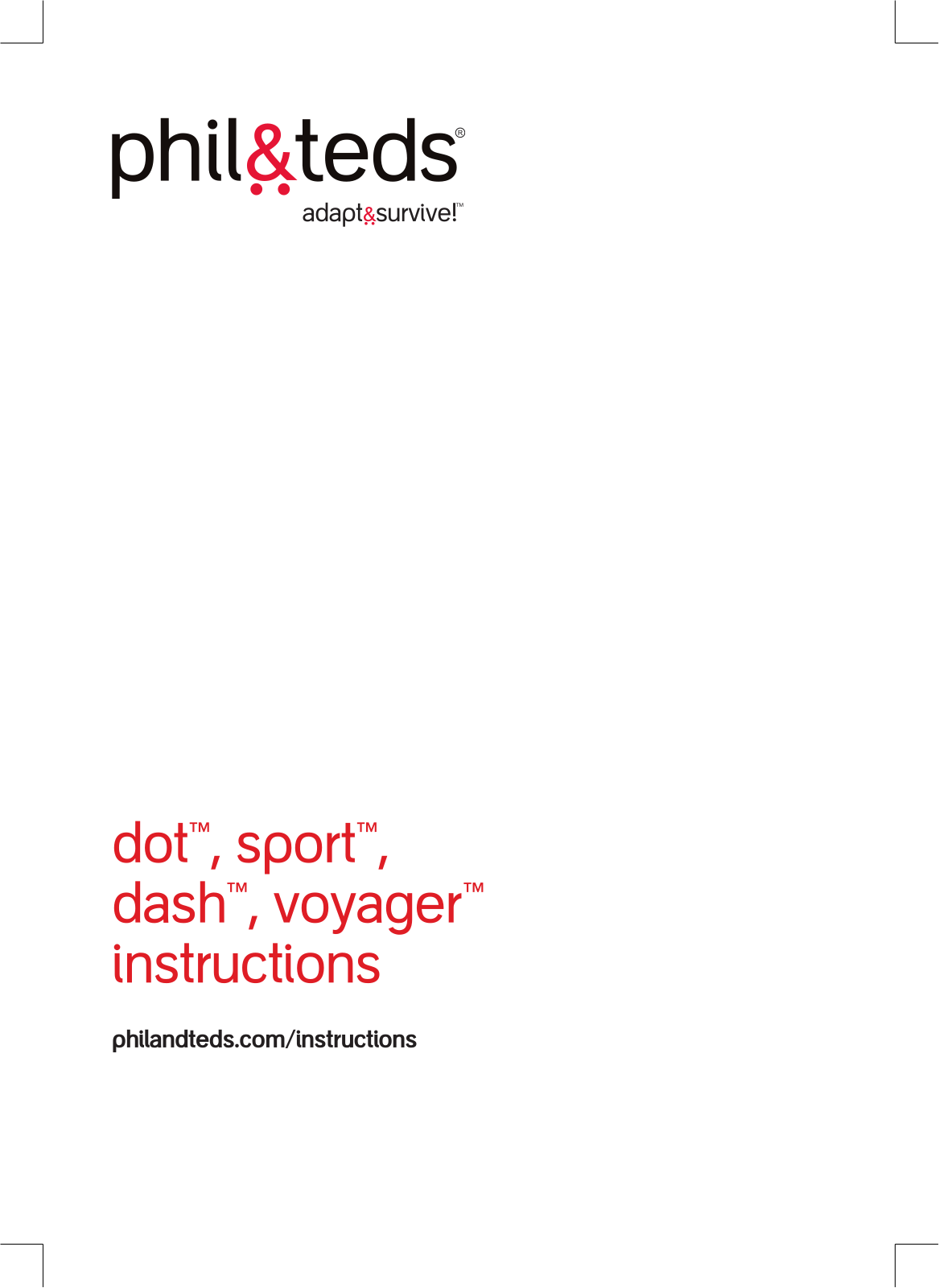 Phil&teds DOT, Voyager, Sport, Dash User Manual