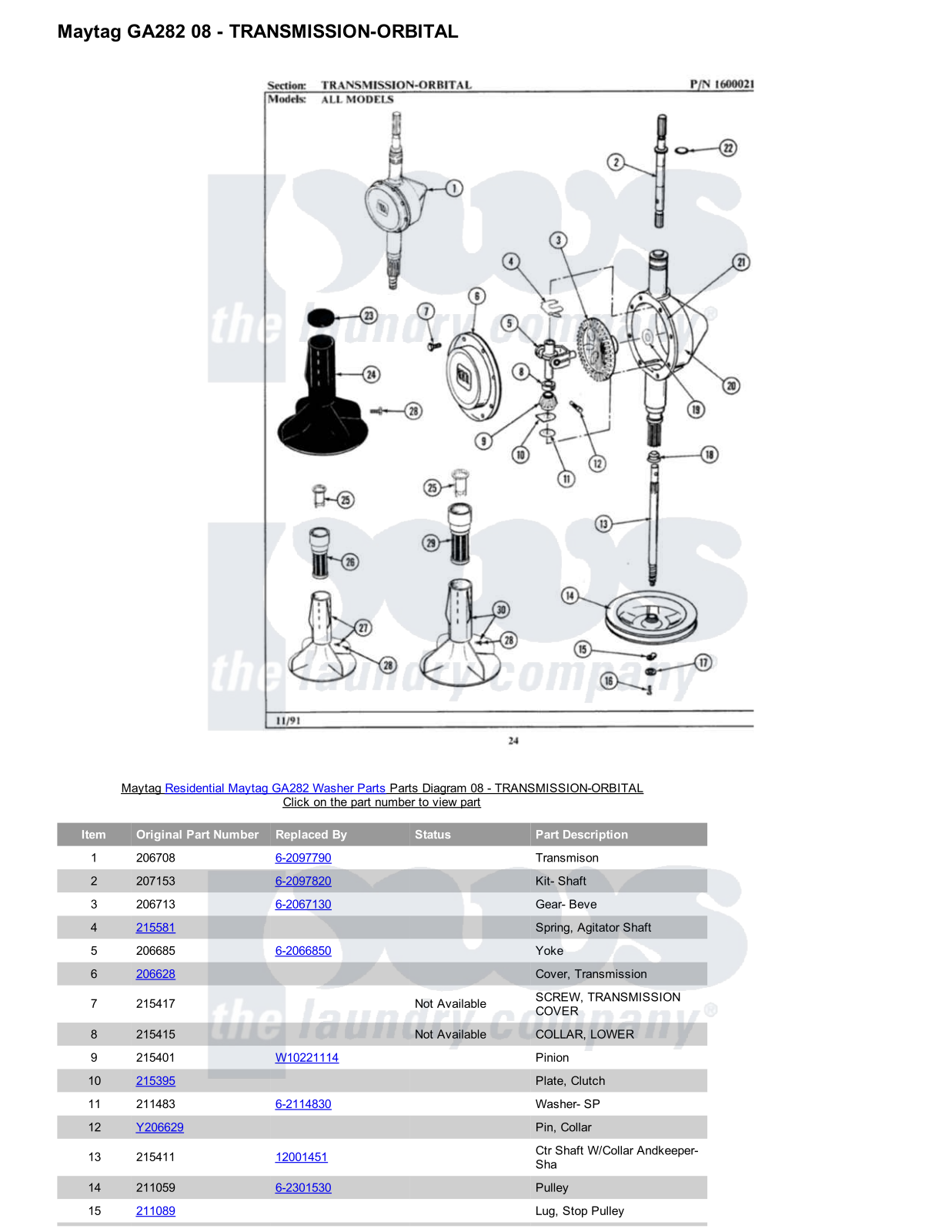 Maytag GA282 Parts Diagram