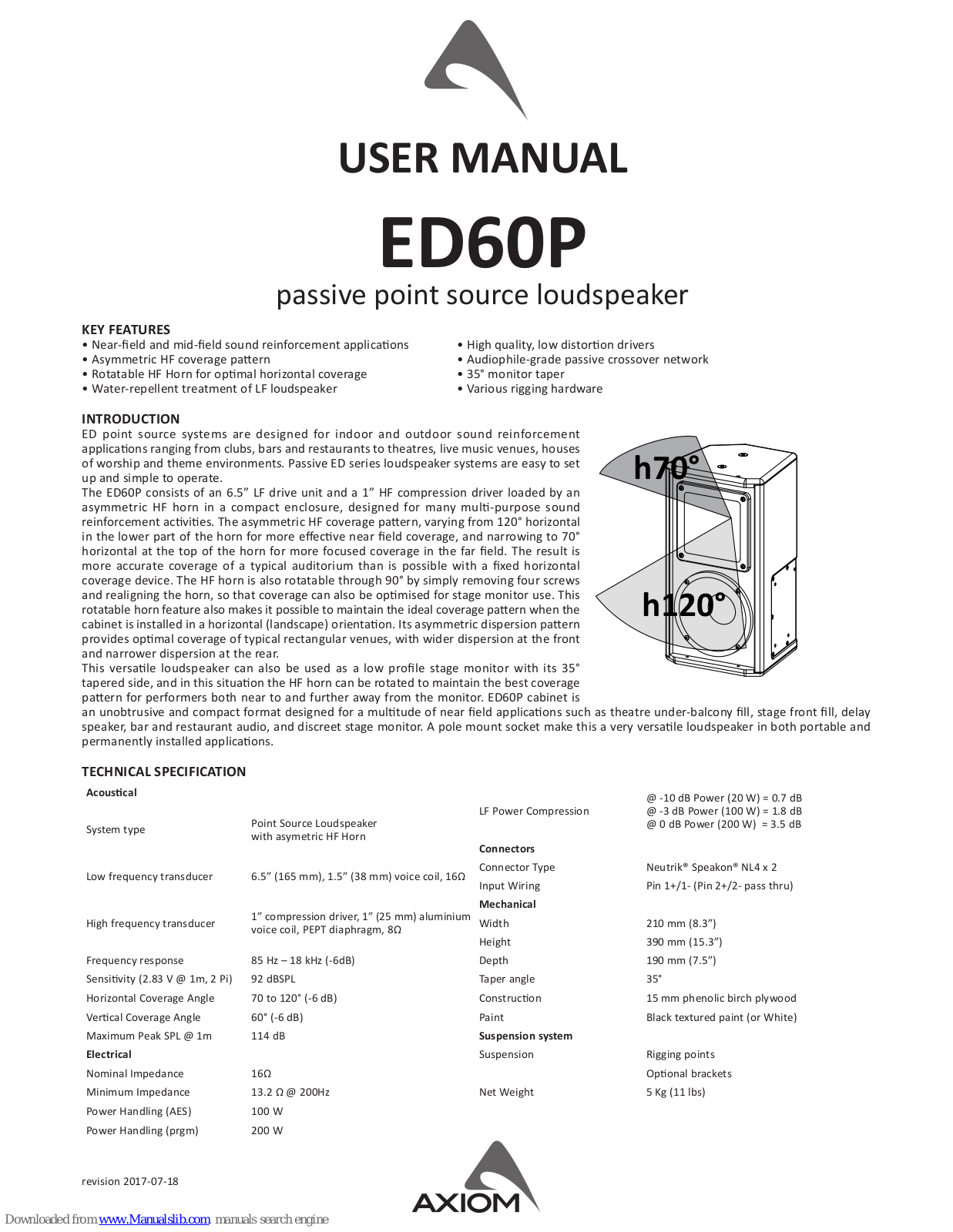 Axiom ED60P User Manual