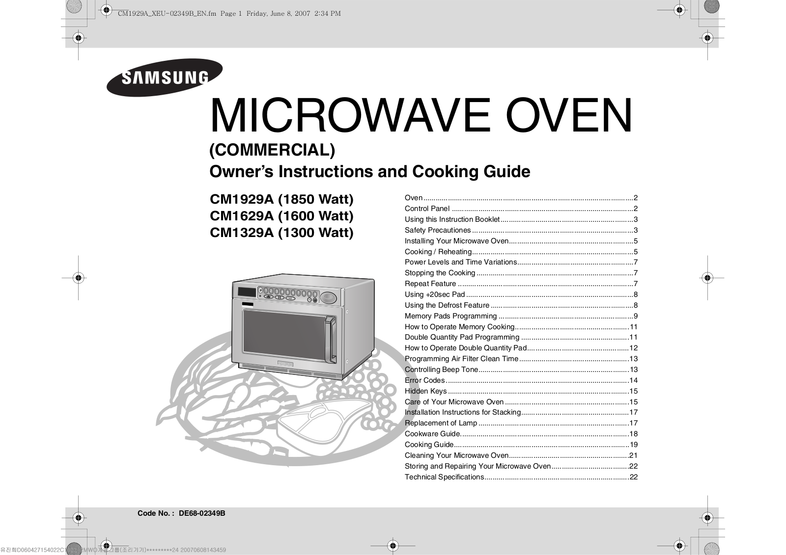 Samsung CM1329A, CM1629A, CM1329A-XEU User Manual