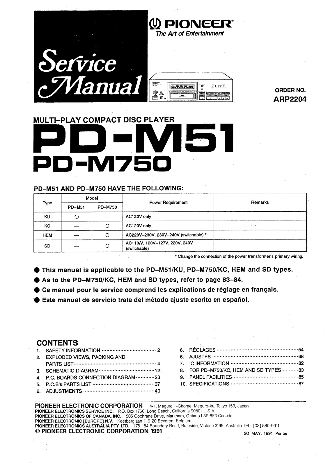 Pioneer PDM-750 Service manual