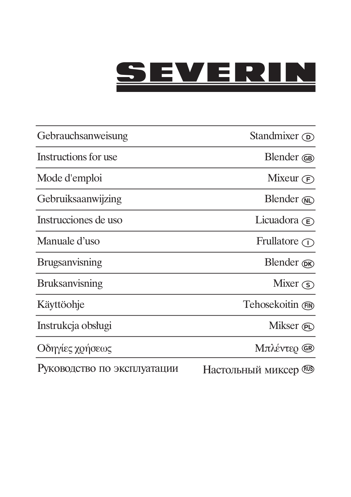 SEVERIN SM3717 User Manual