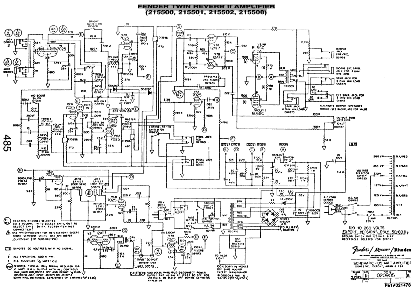 Fender Twin-II Schematic