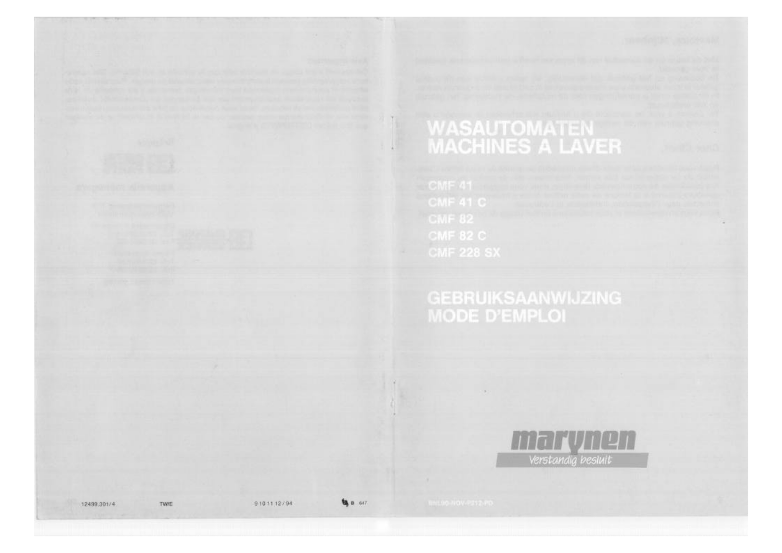 Marijnen CMF 41C User Manual