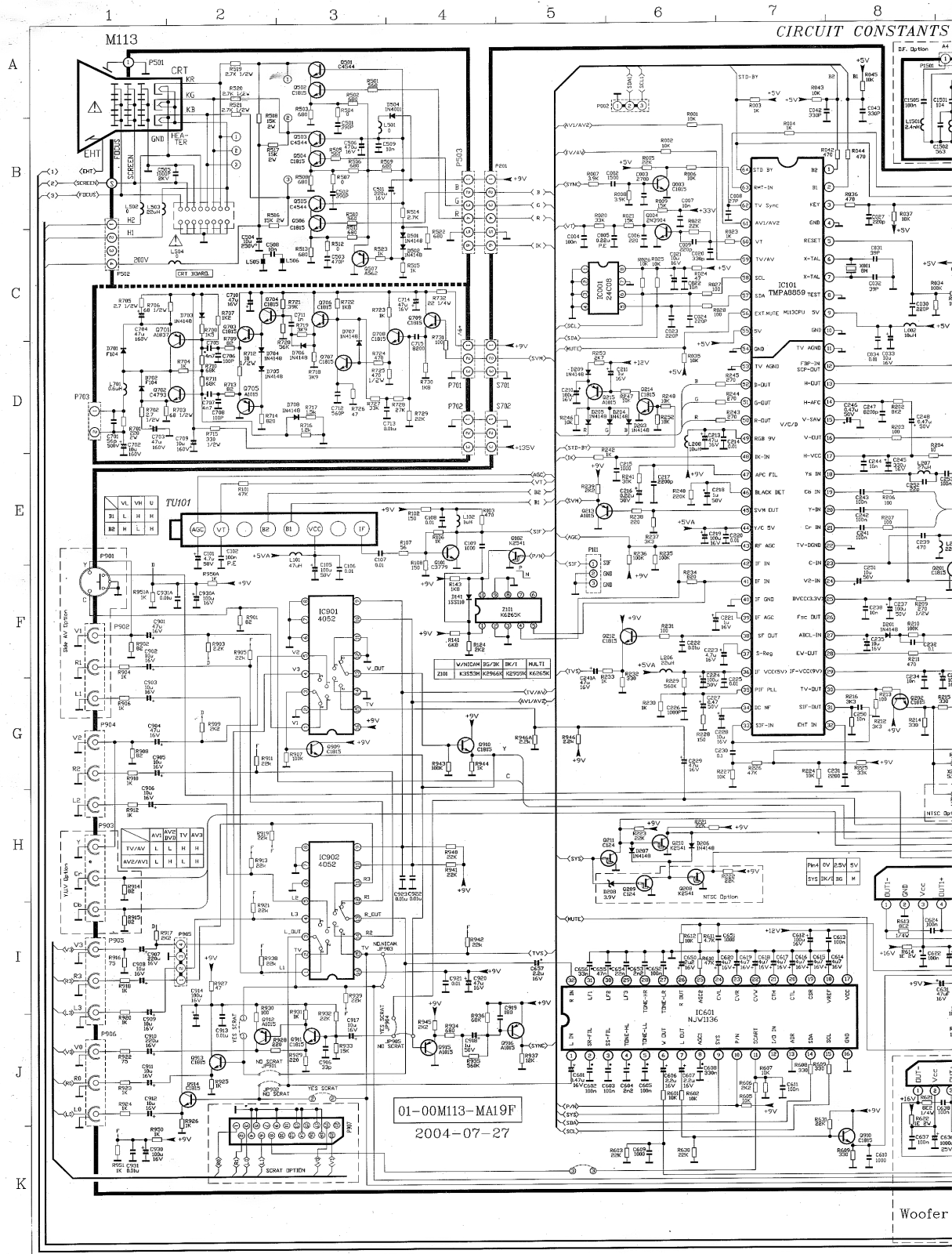 Hyundai TV2906F Schematic