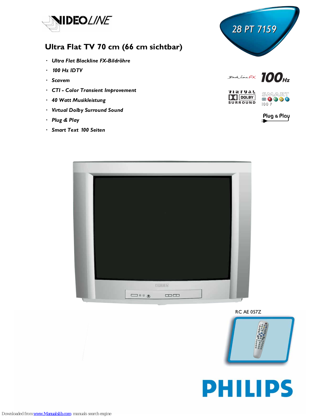 Philips Video Line 28 PT 7159 Specifications