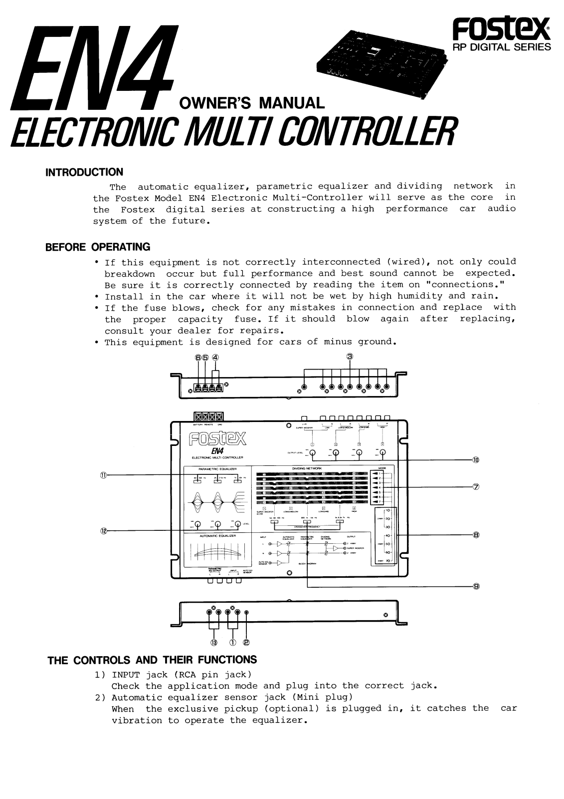 Fostex EN4 User Manual