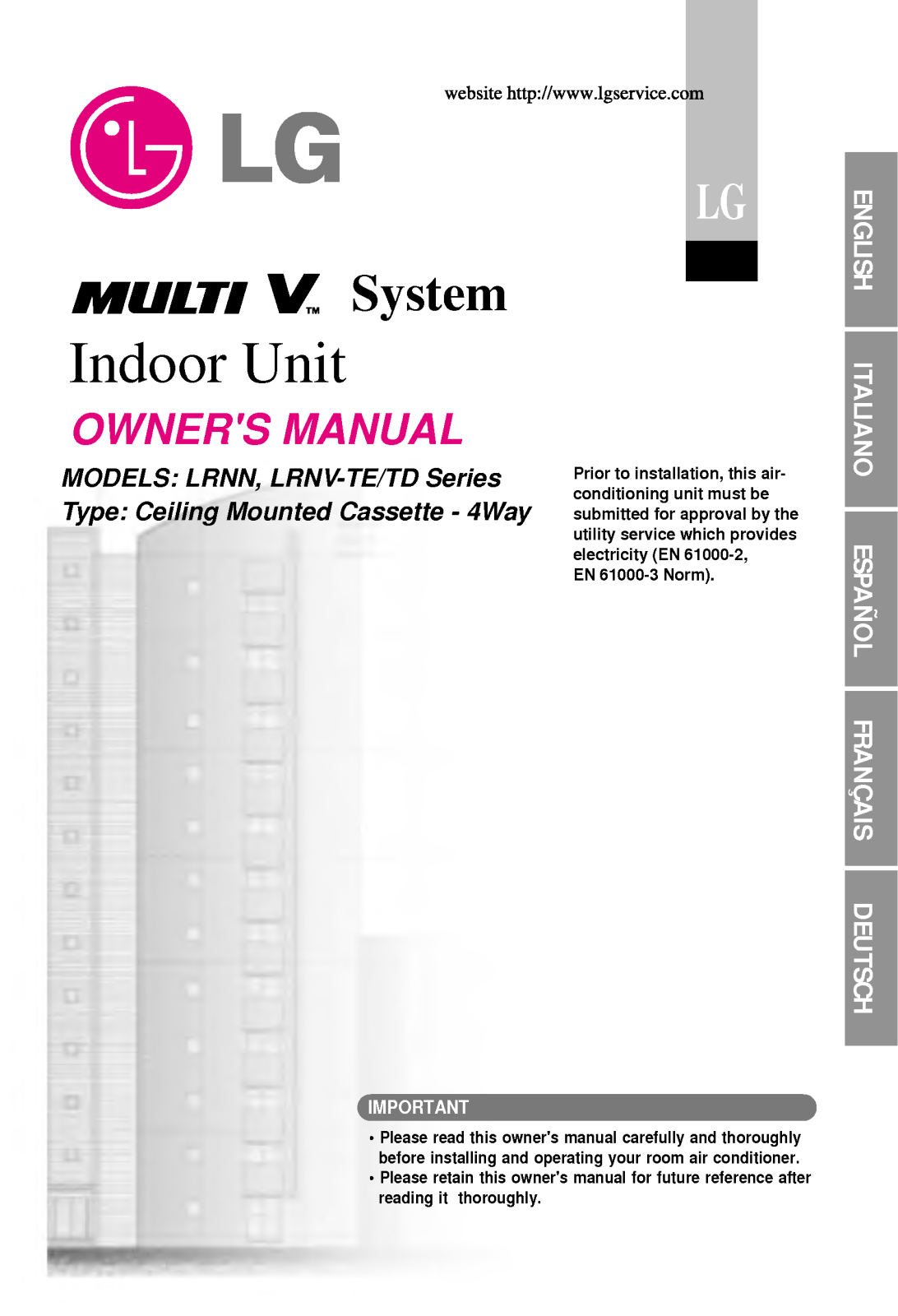 LG LRNN426TDA0, LRNV426TDA0, LRNV486TDA0 User Manual