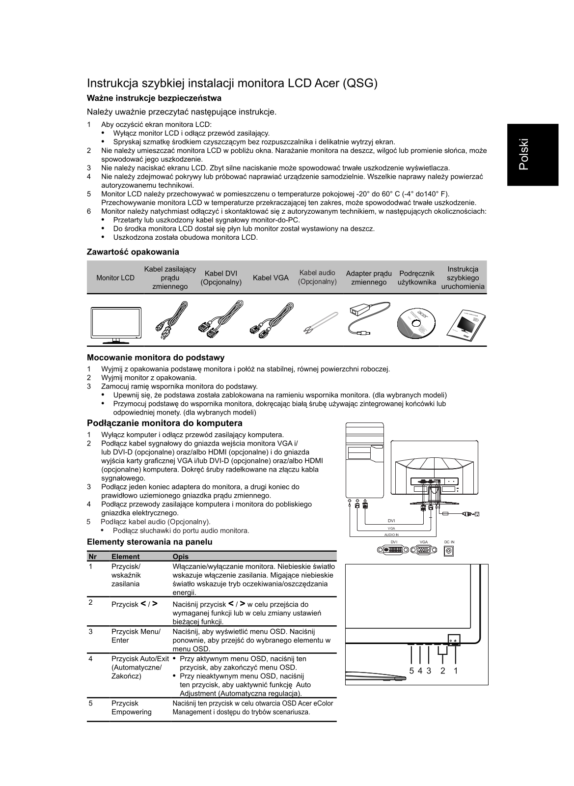 Acer G196HQL User Manual