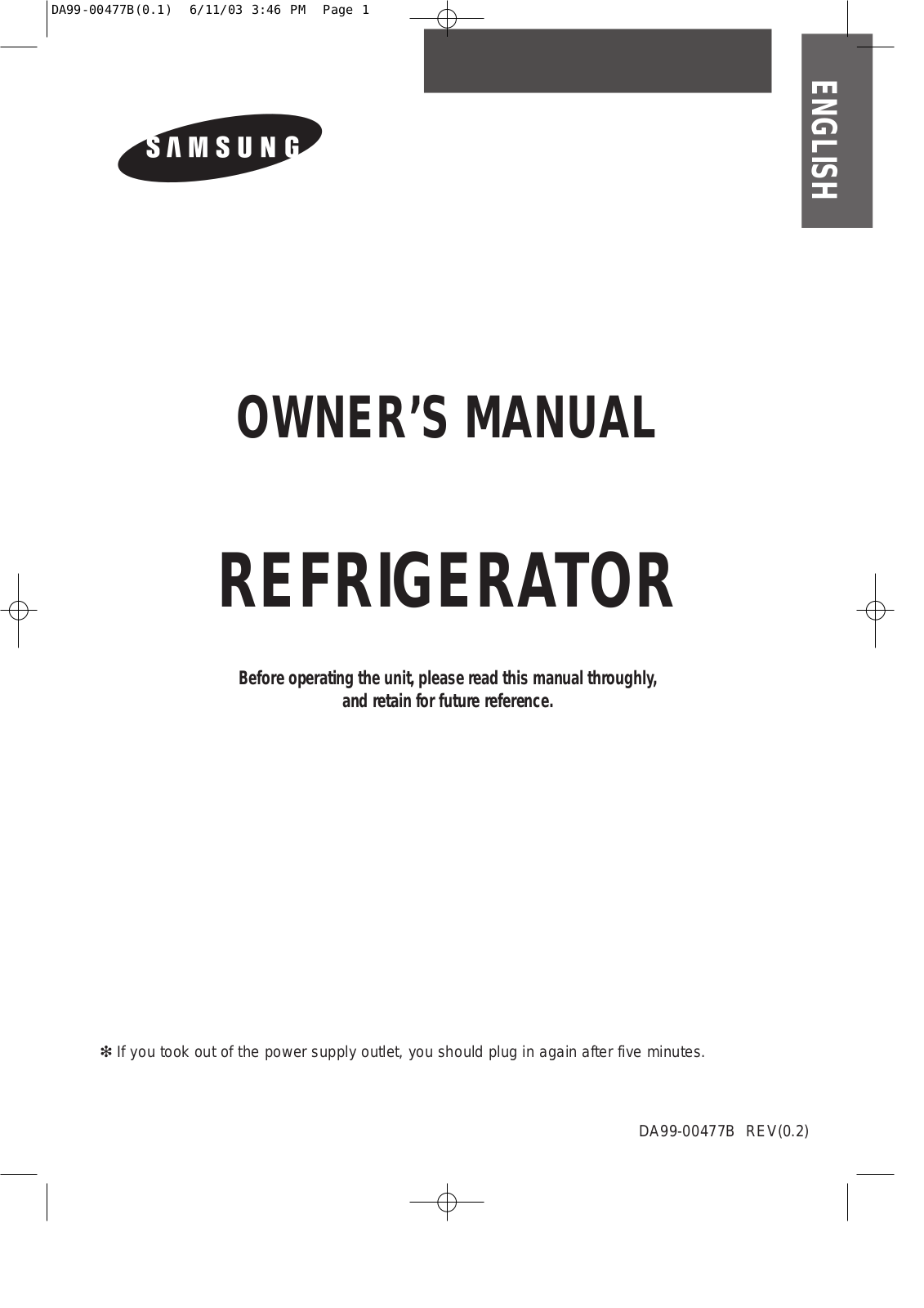 Samsung SR-57NXAS, SR-57NXA, SR-52NXA, RT59EANS, RT58EAMS User Manual