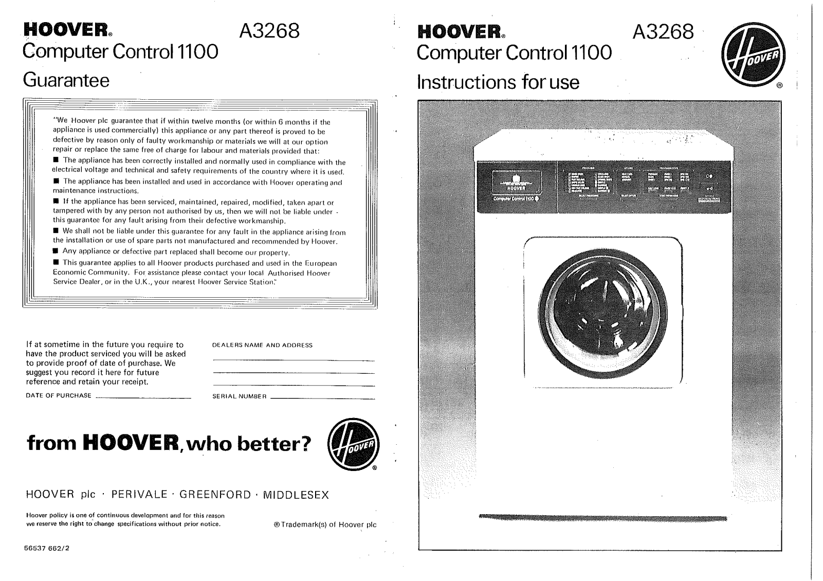 Hoover A3268 User Manual