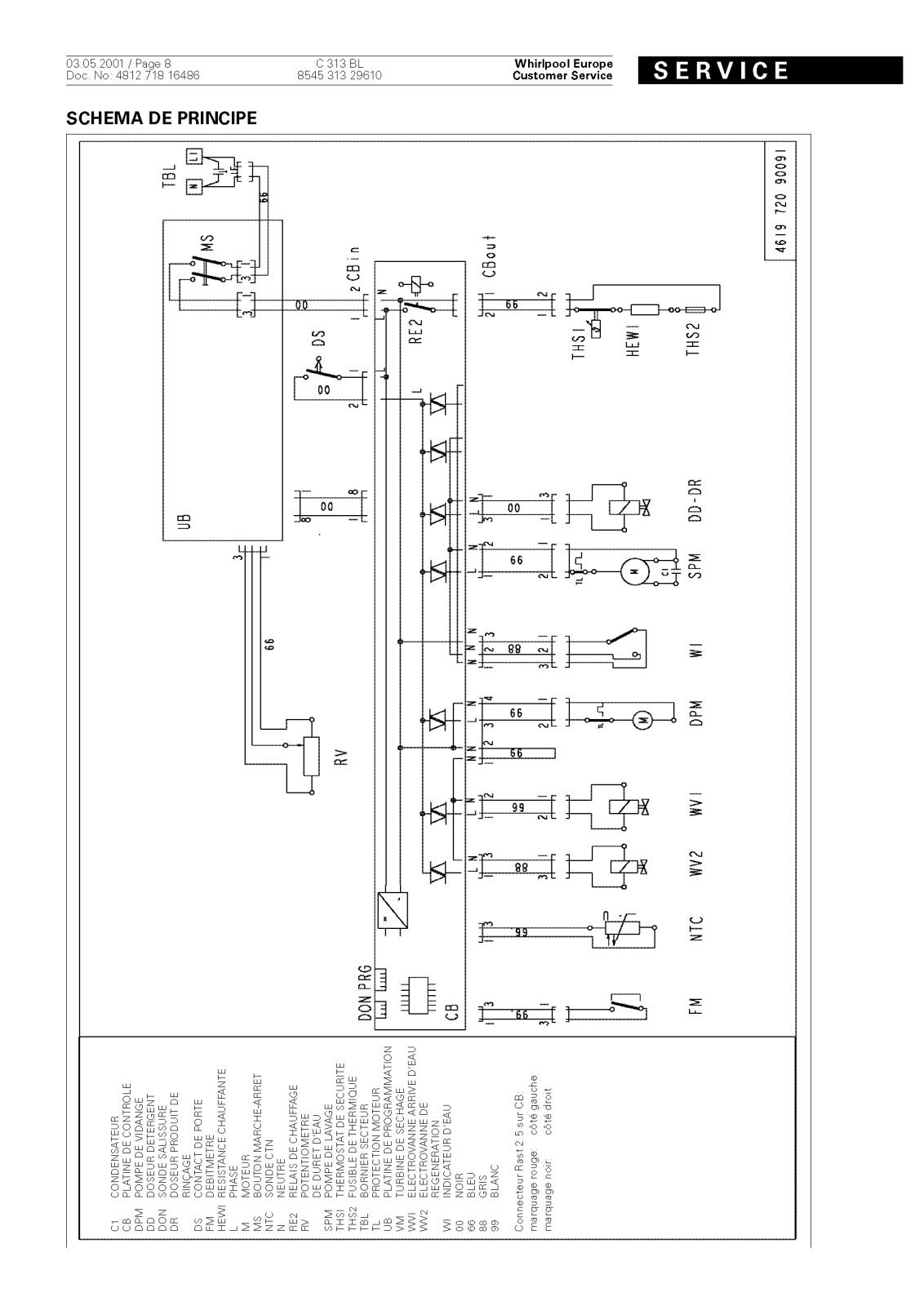 Whirlpool C313 BL Schematic