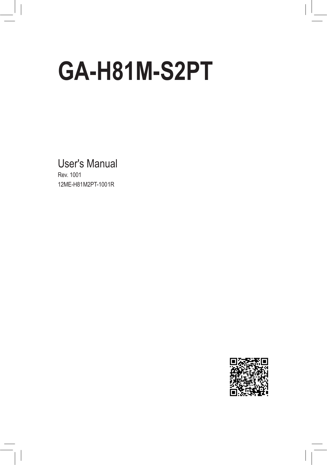 Gigabyte GA-H81M-S2PT User Manual