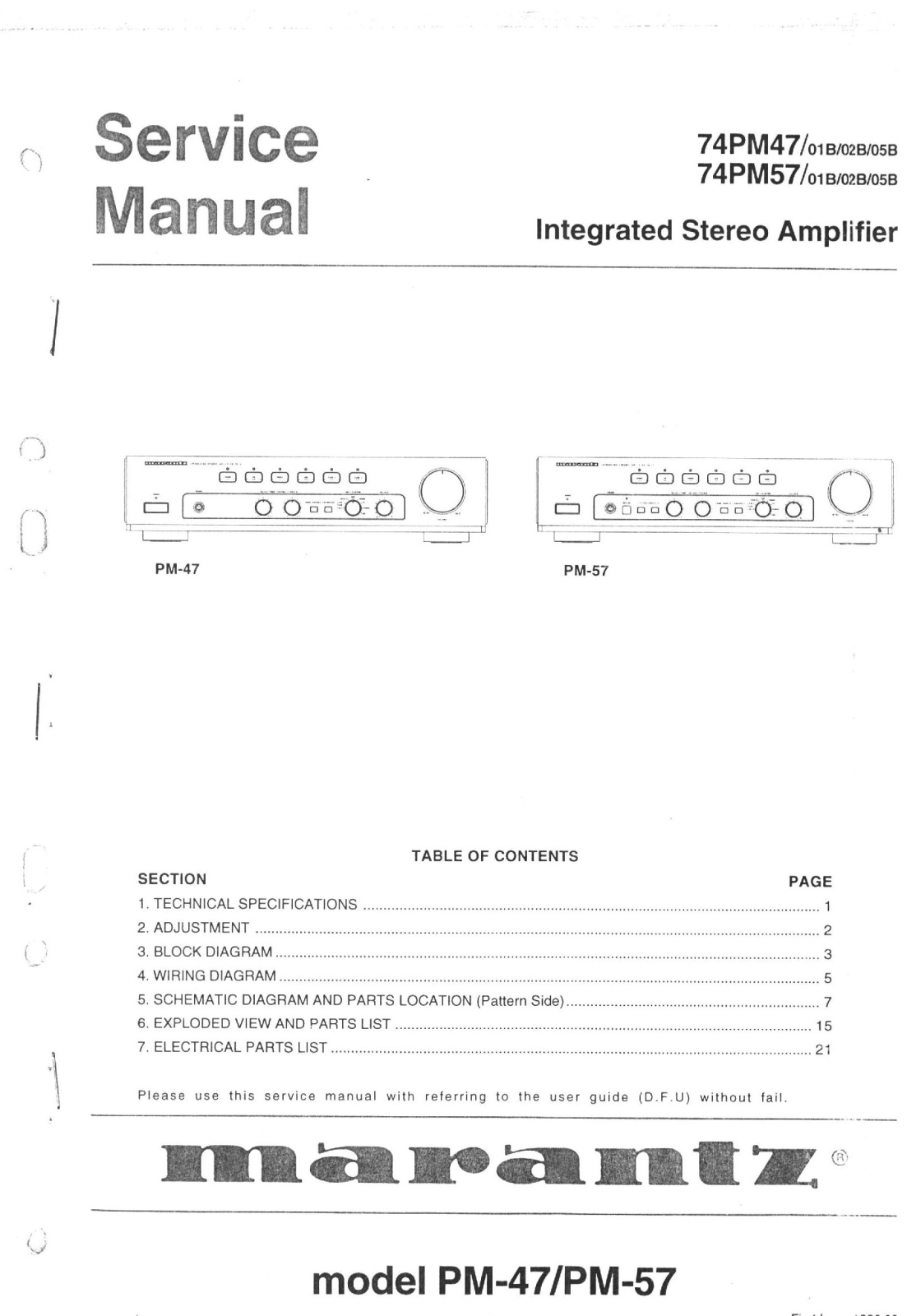 MARANTZ PM 47~57 Service Manual