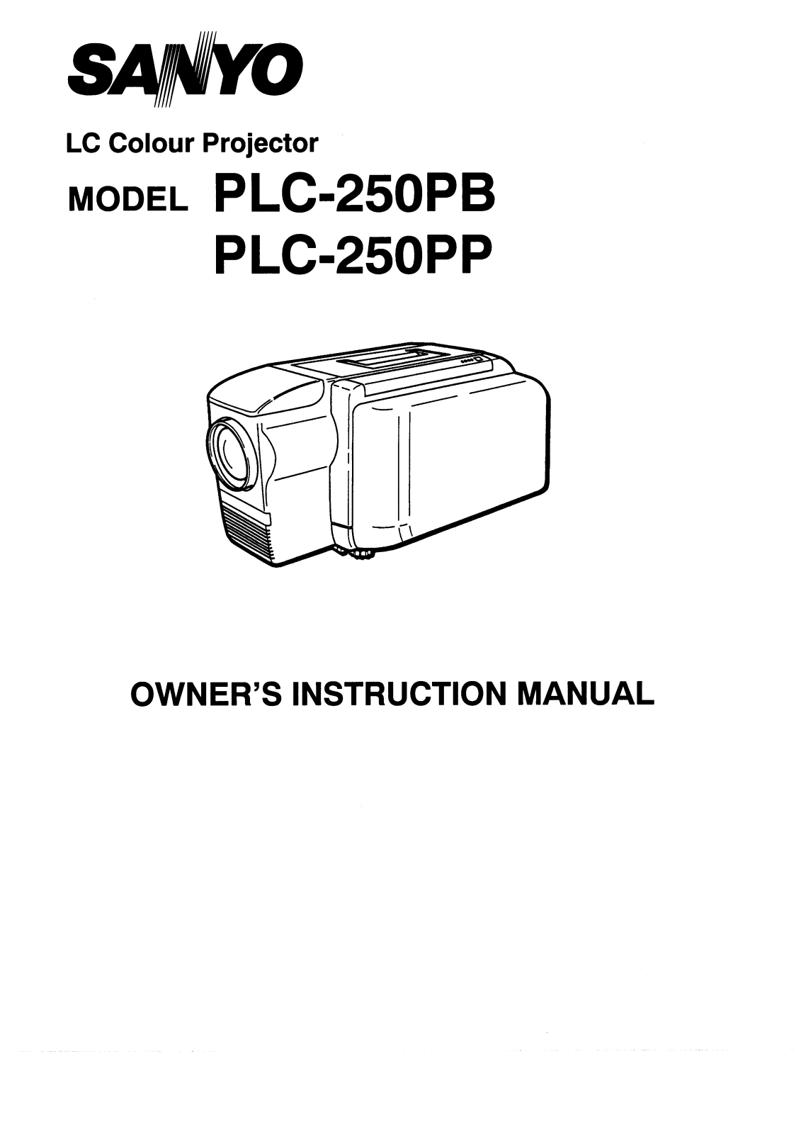 Sanyo PLC-250PB, PLC-250PP Instruction Manual
